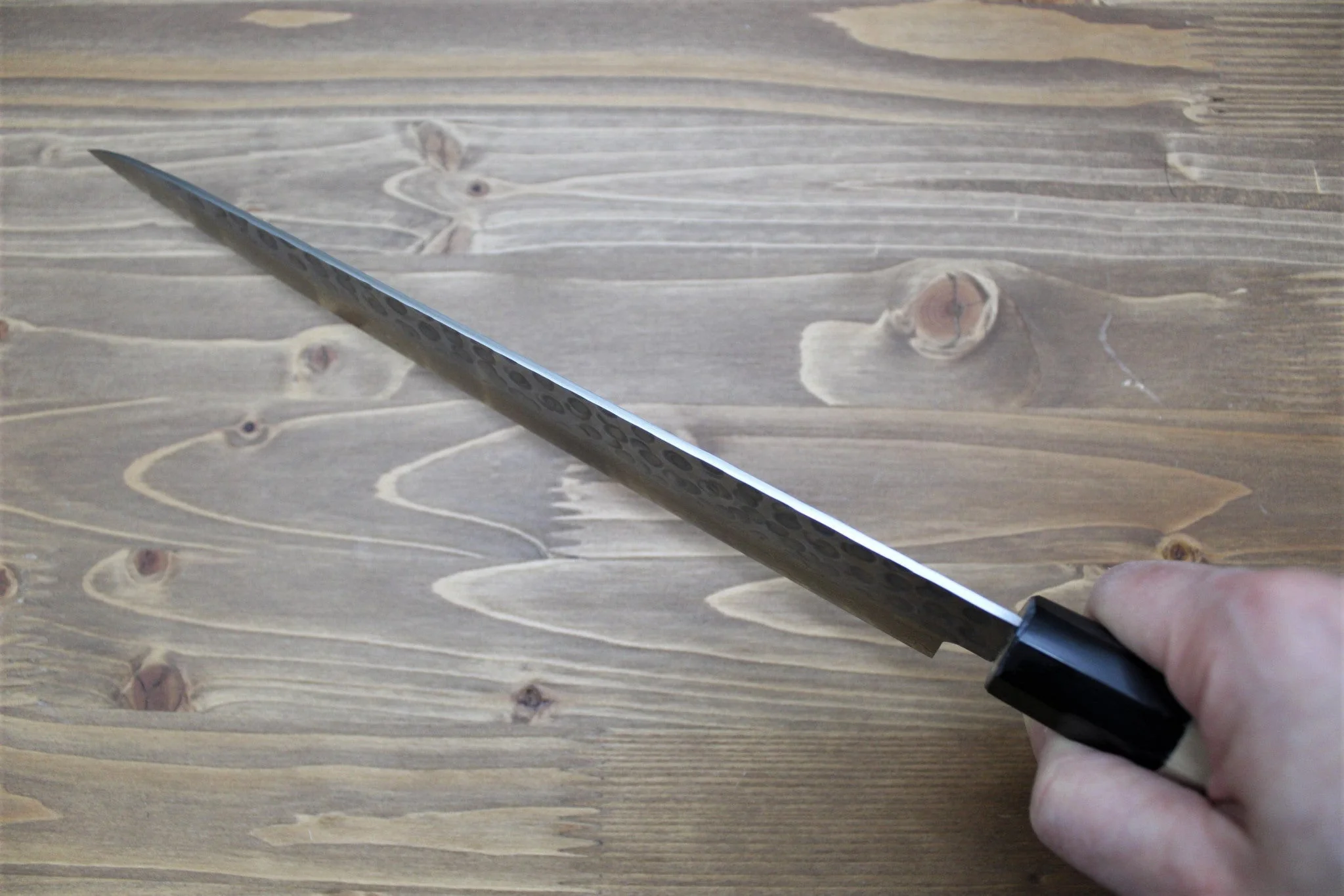 Sakai Takayuki Sujihiki Slicer 240 mm (9.4") Damascus 45 Layer with Magnolia Handle - Image 8