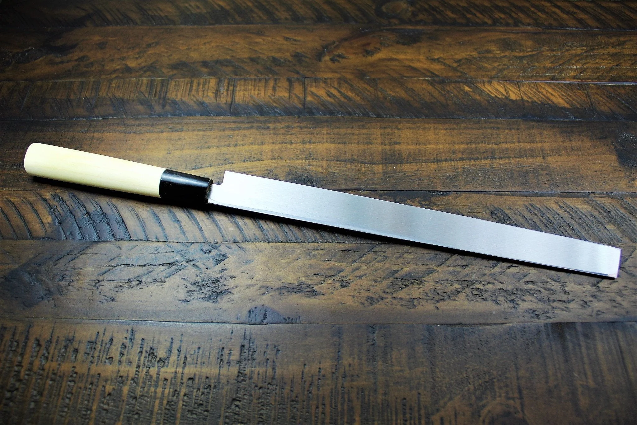 Sakai Takayuki Takohiki Slicer Knife with Buffalo Horn Handle White Steel #2 Kasumi Togi - Image 5