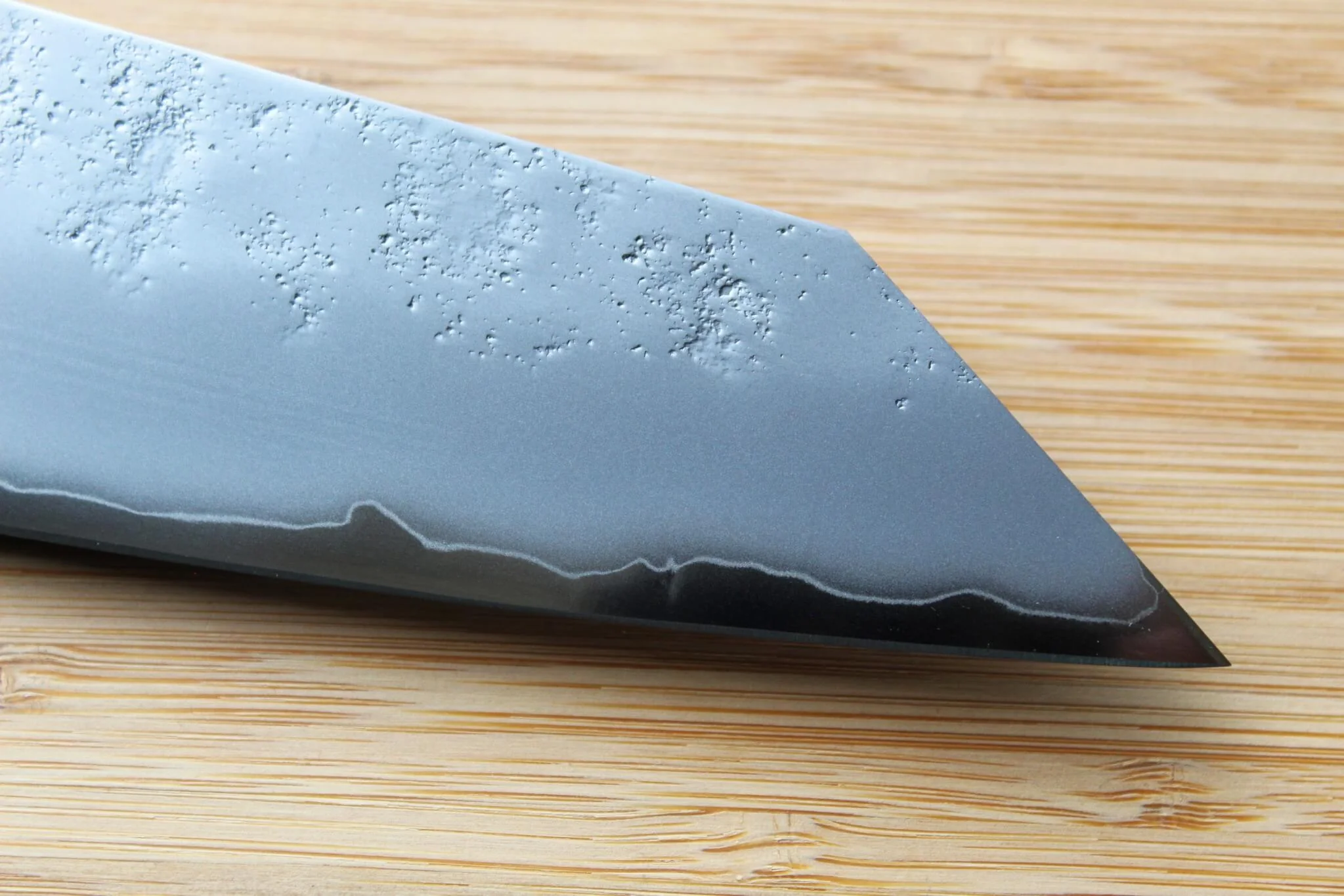 Sakai Takayuki VG10 Nashiji 190mm Kengata Gyuto - Premium Ebony Handle - Image 4