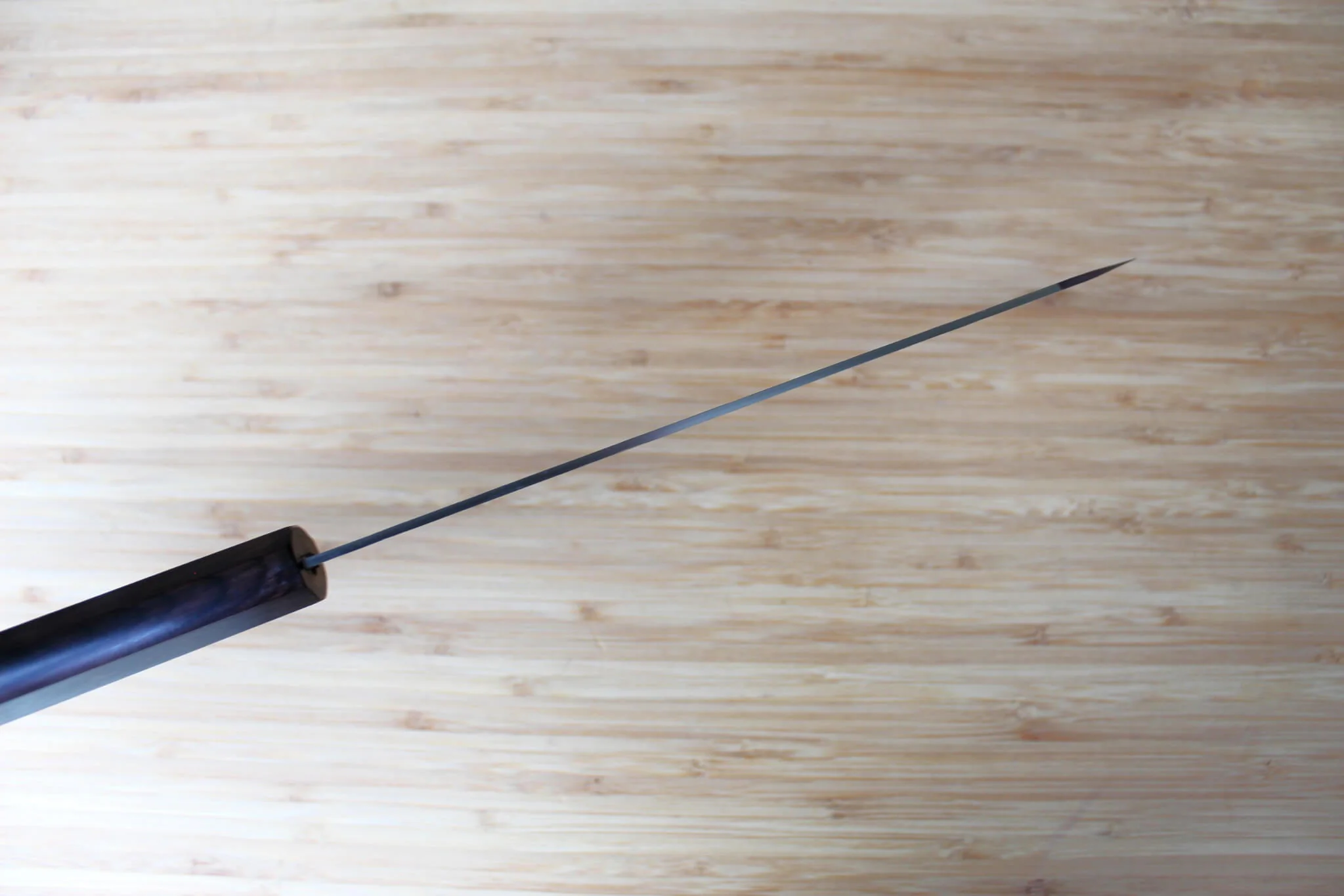 Sakai Takayuki VG10 Nashiji 190mm Kengata Gyuto - Premium Ebony Handle - Image 8
