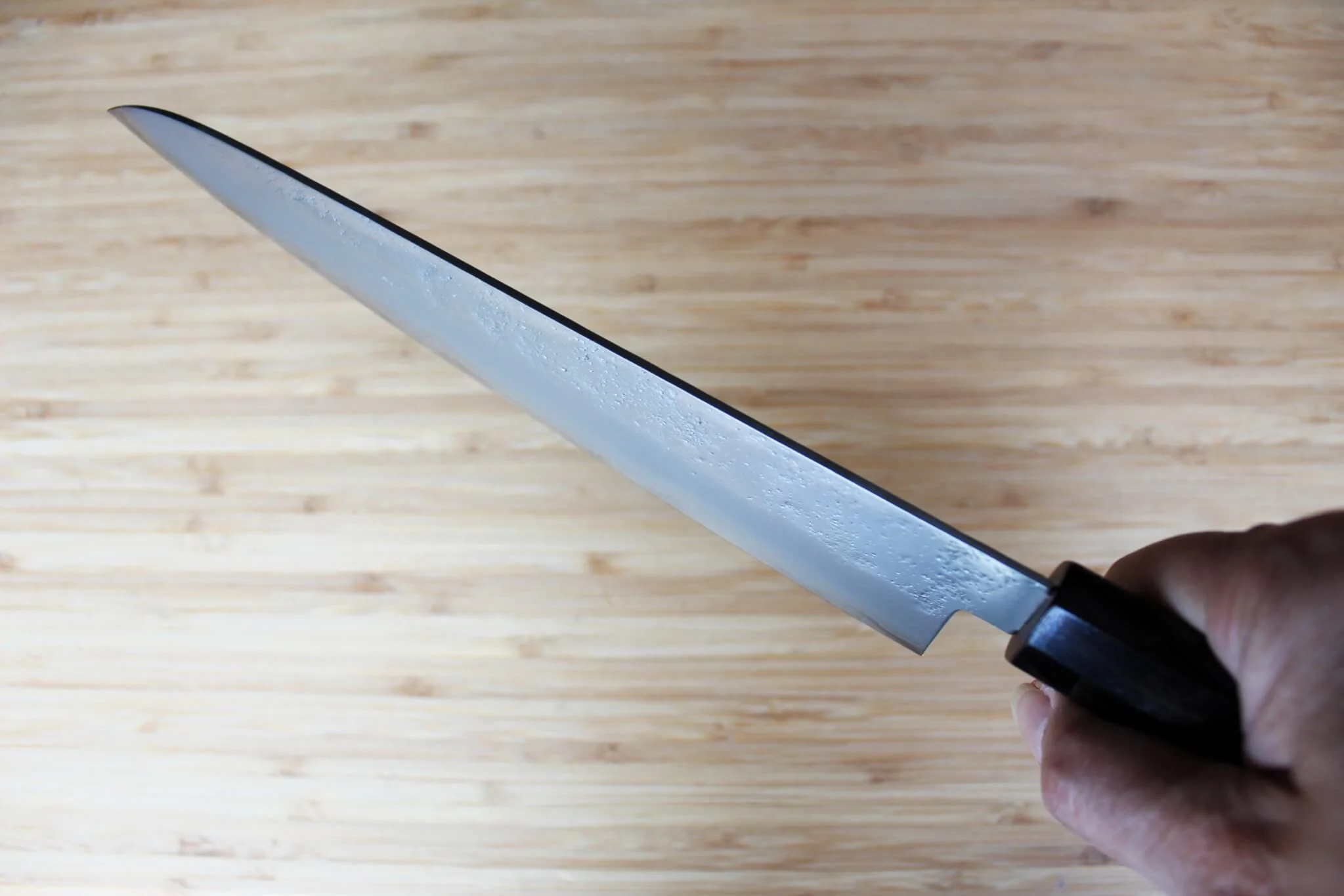 Sakai Takayuki VG10 Nashiji 210mm Gyuto - Premium Ebony Handle - Image 11