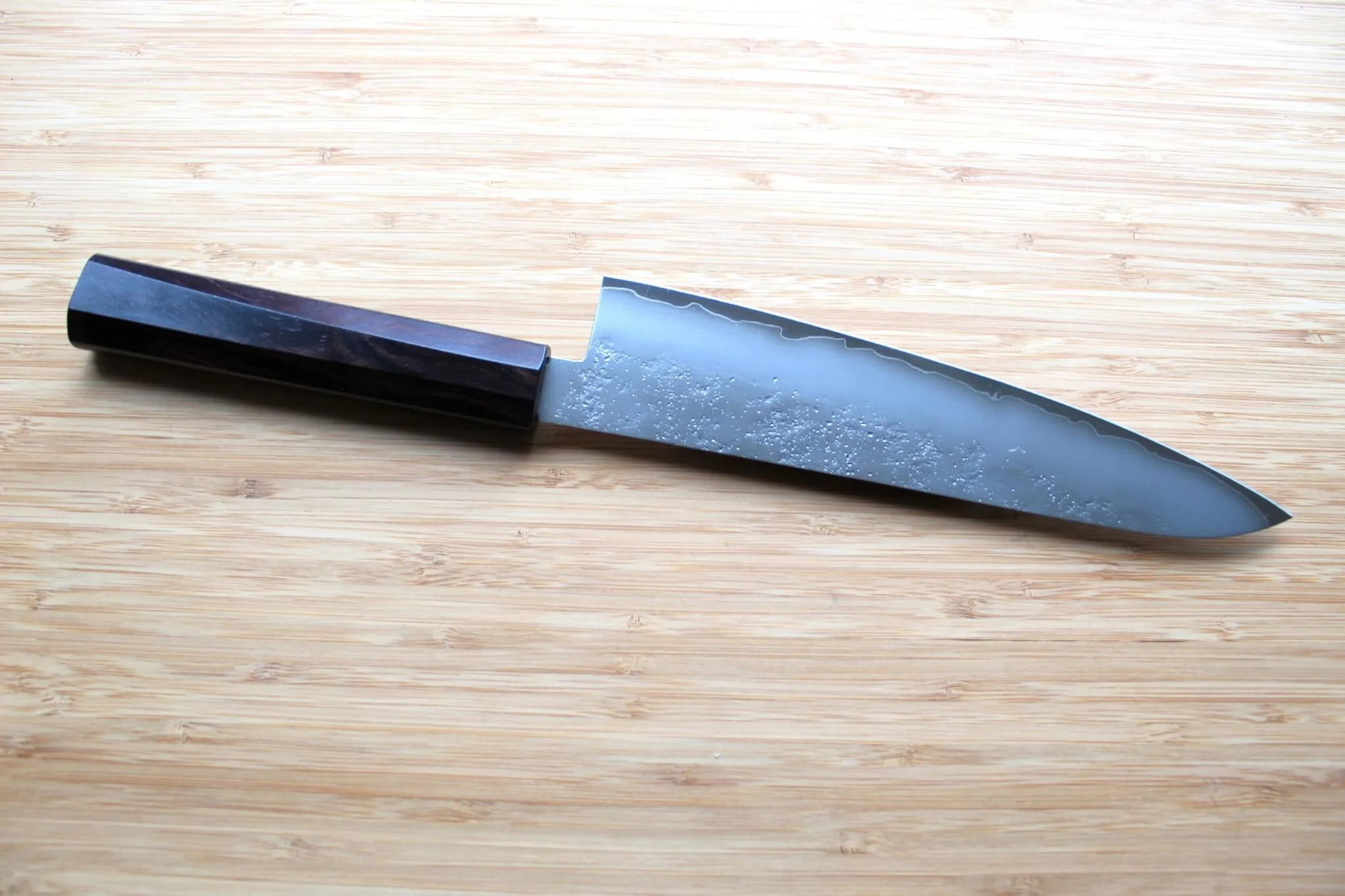 Sakai Takayuki VG10 Nashiji 210mm Gyuto - Premium Ebony Handle - Image 5