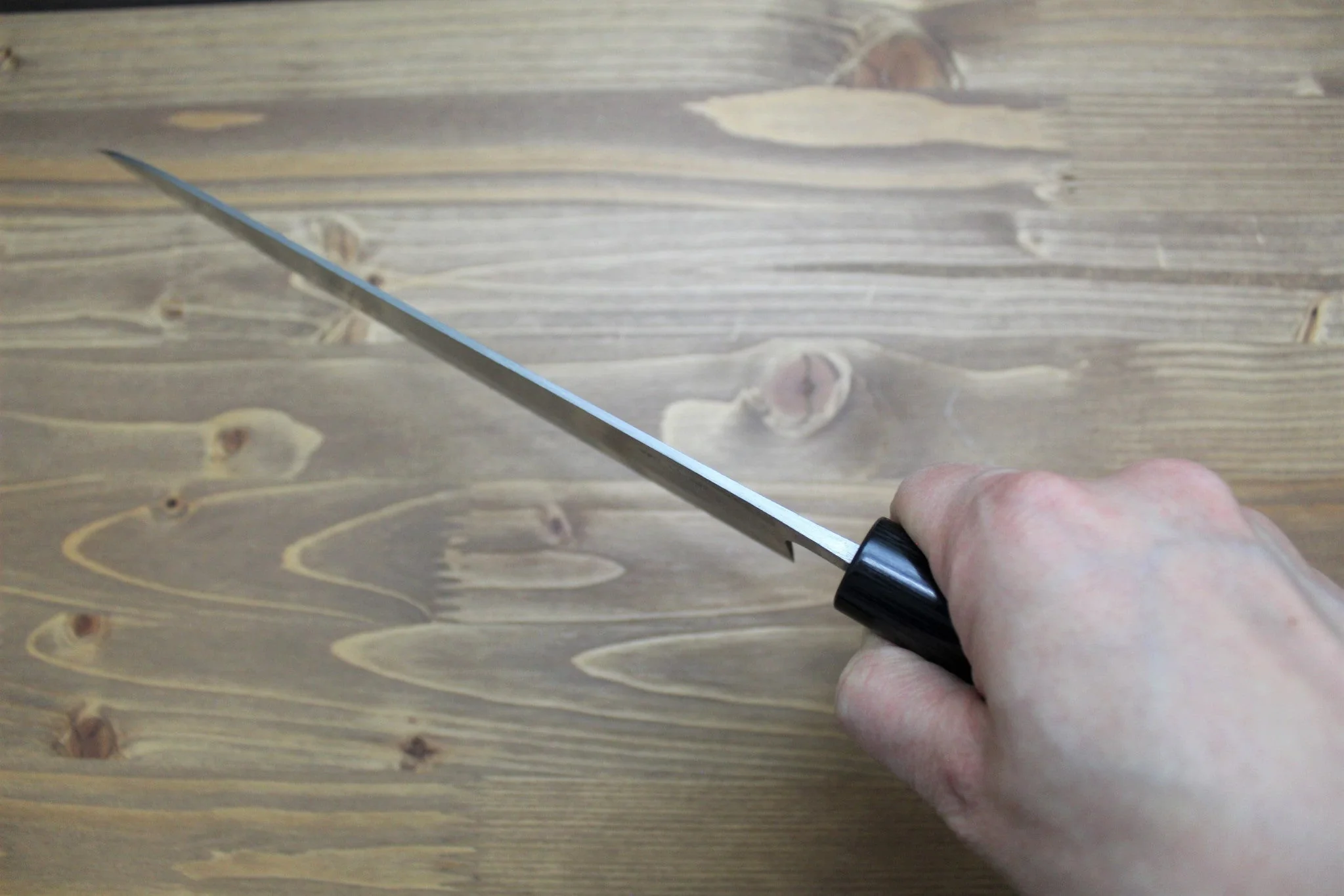 Sawakazuma Ginryu Damascus Aoniko Gyuto 210 mm / 8.2" Rosewood Handle - Image 10