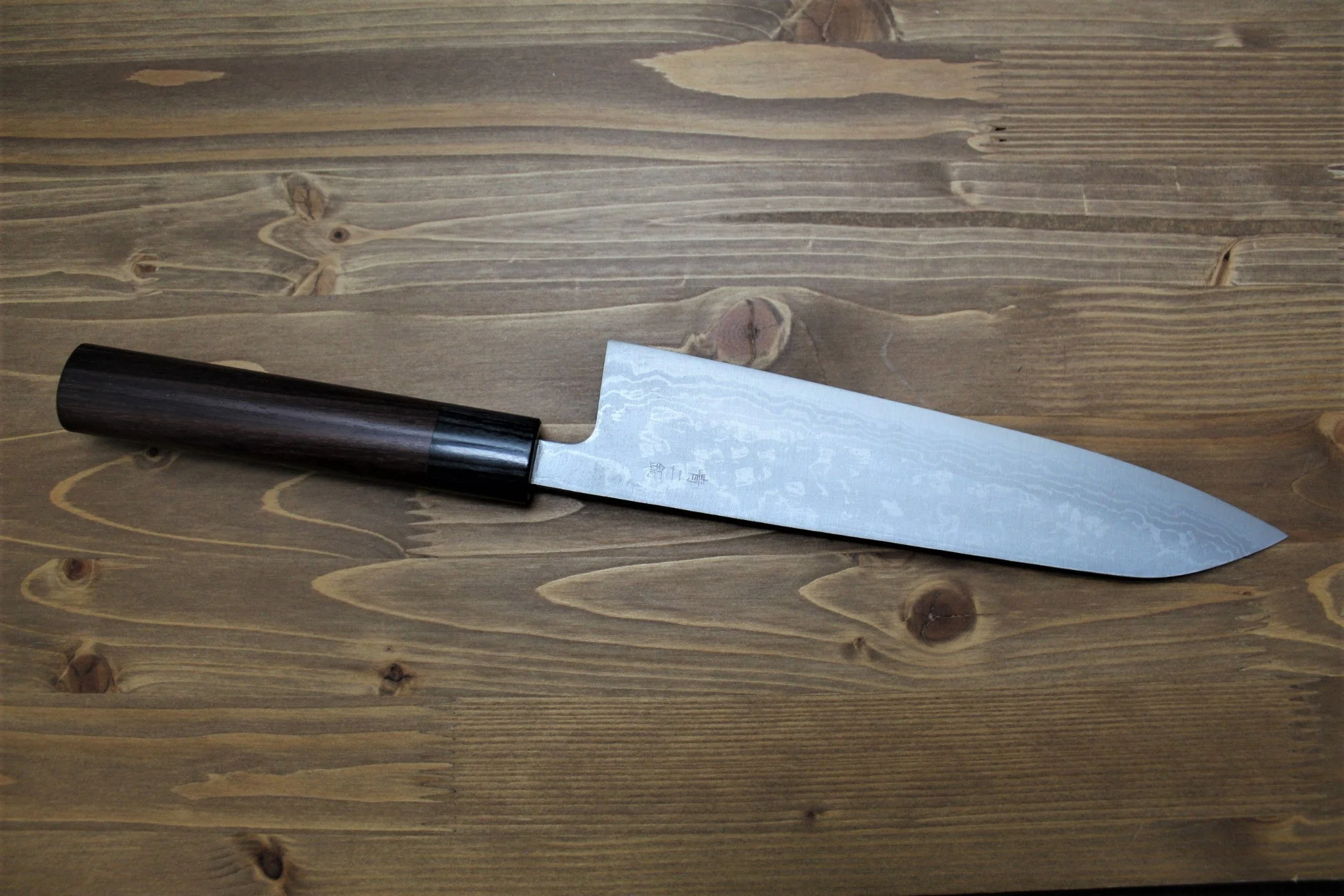 Sawakazuma Ginryu Damascus Aoniko Gyuto 210 mm / 8.2" Rosewood Handle - Image 5