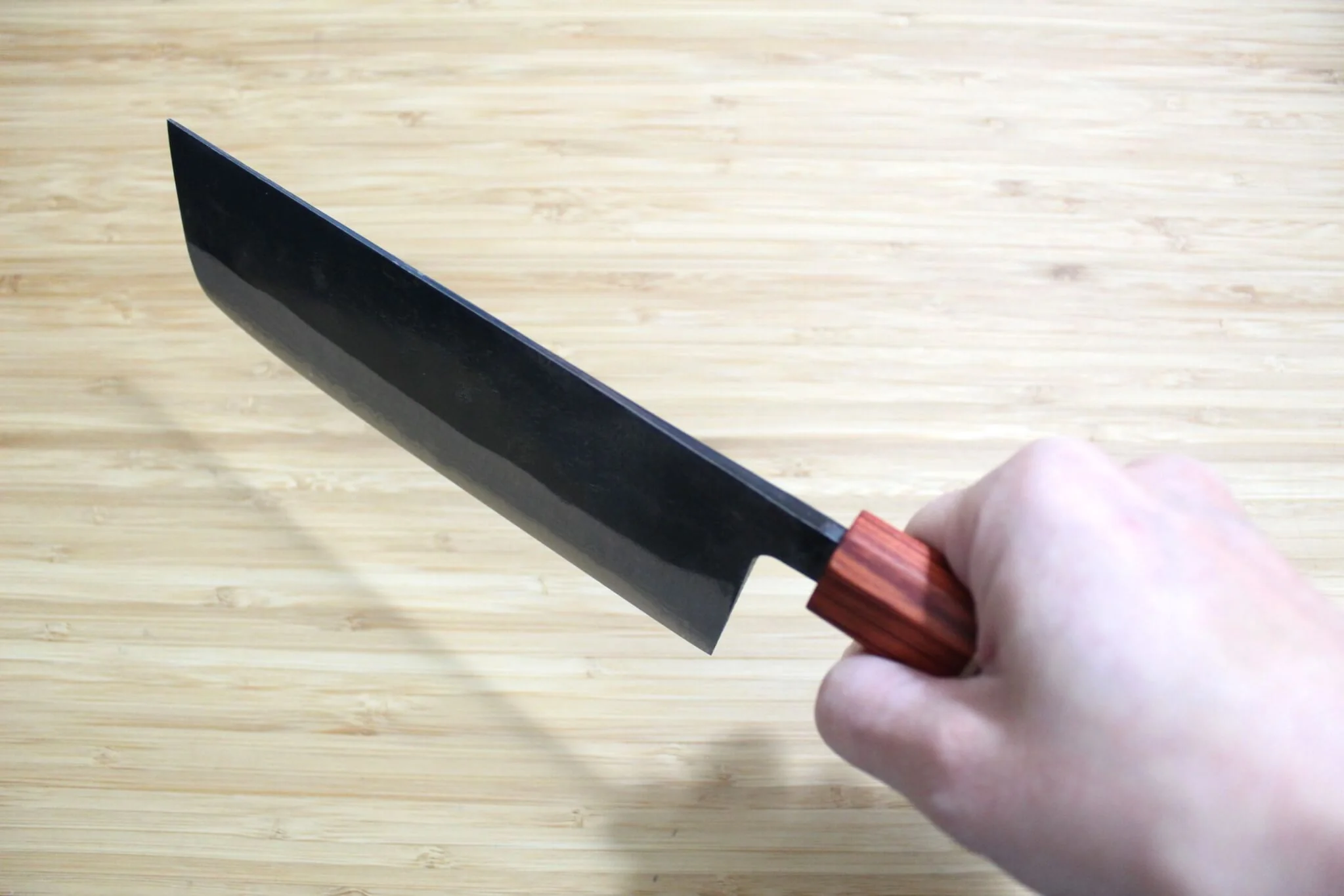 Sawakazuma Narukami Shironiko Nakiri Knife 165 mm / 6.5" Maple and Renghas Handle - Image 10
