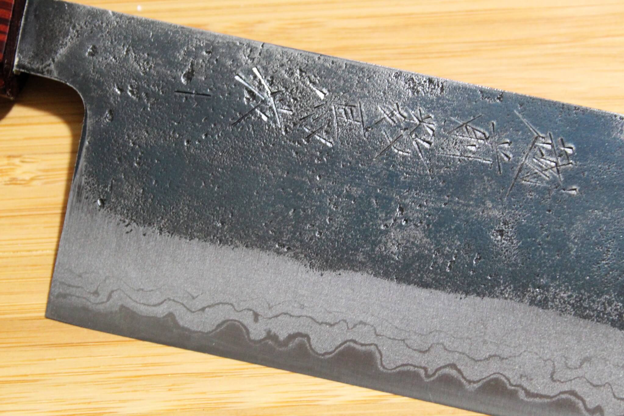 Sawakazuma Narukami Shironiko Nakiri Knife 165 mm / 6.5" Maple and Renghas Handle - Image 3