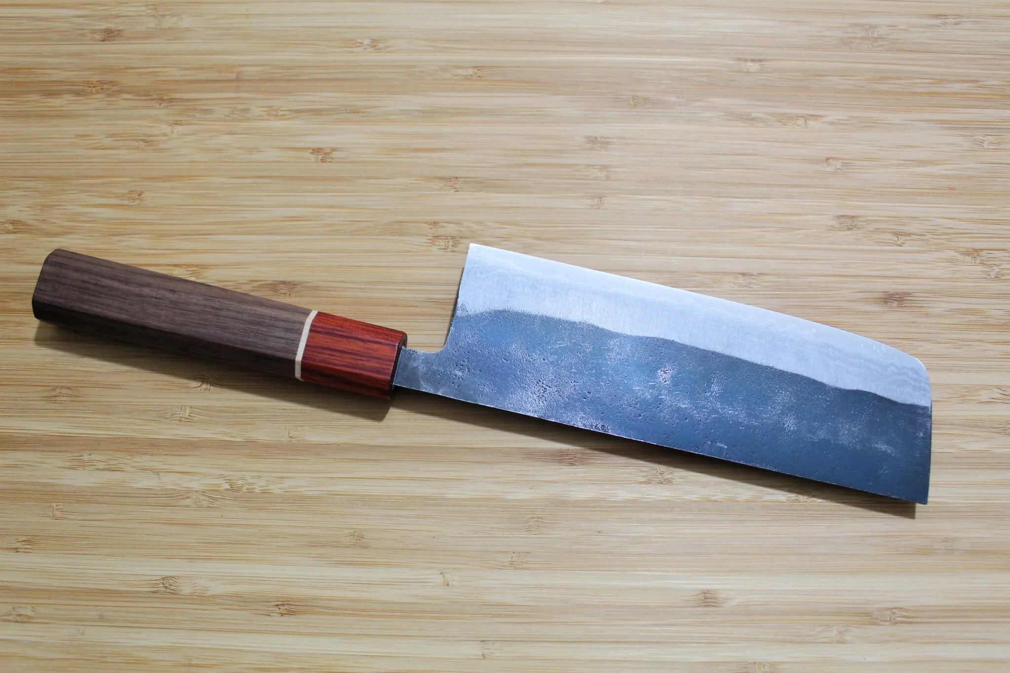 Sawakazuma Narukami Shironiko Nakiri Knife 165 mm / 6.5" Maple and Renghas Handle - Image 5