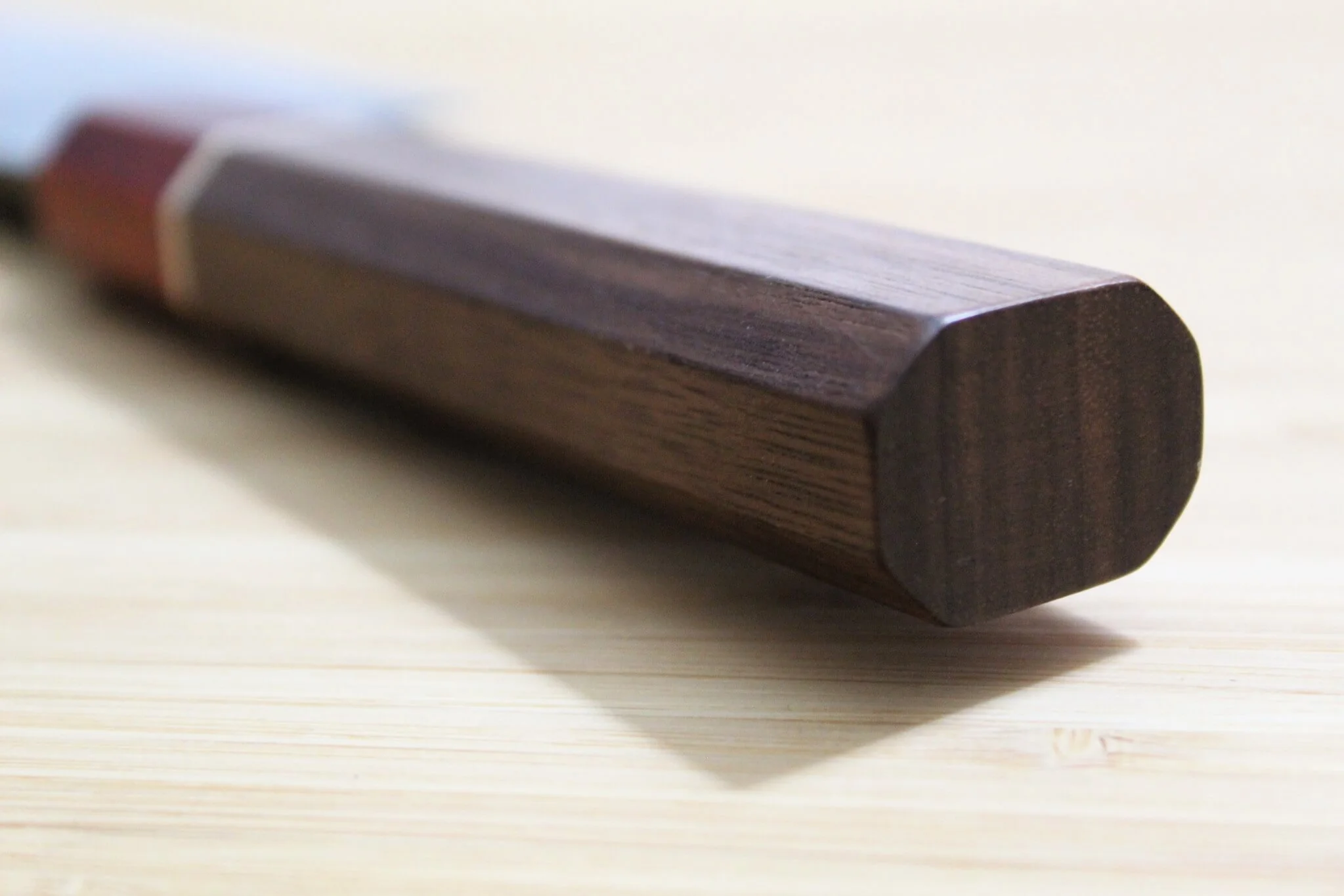 Sawakazuma Narukami Shironiko Nakiri Knife 165 mm / 6.5" Maple and Renghas Handle - Image 8