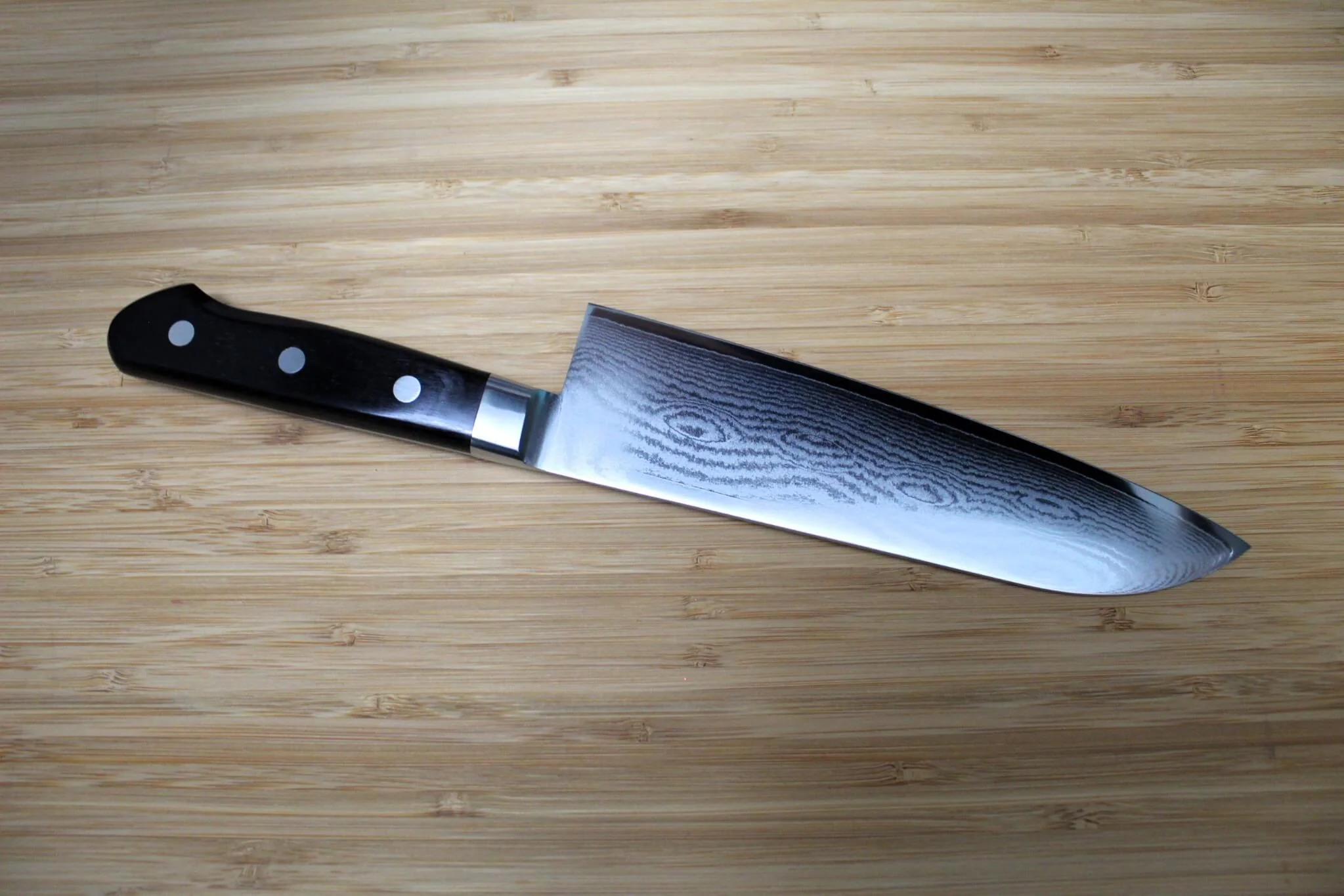 Sawakazuma Senpuu VG-10 Damascus Santoku Knife 180 mm / 7.1" - Image 5