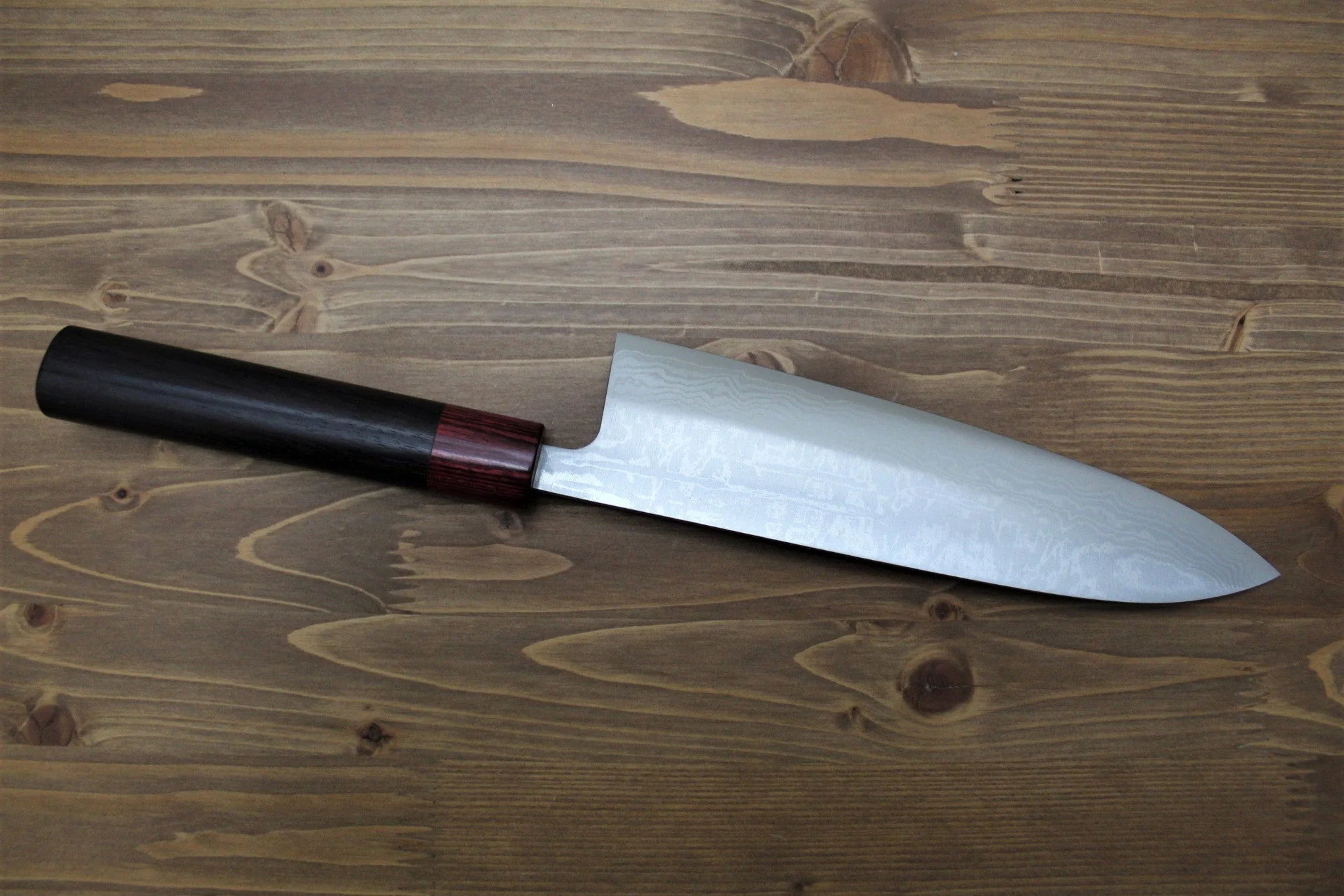 Sawakazuma Setsugetsuka VG-10 Damascus Gyuto 210 mm / 8.2" Rosewood Handle - Image 4