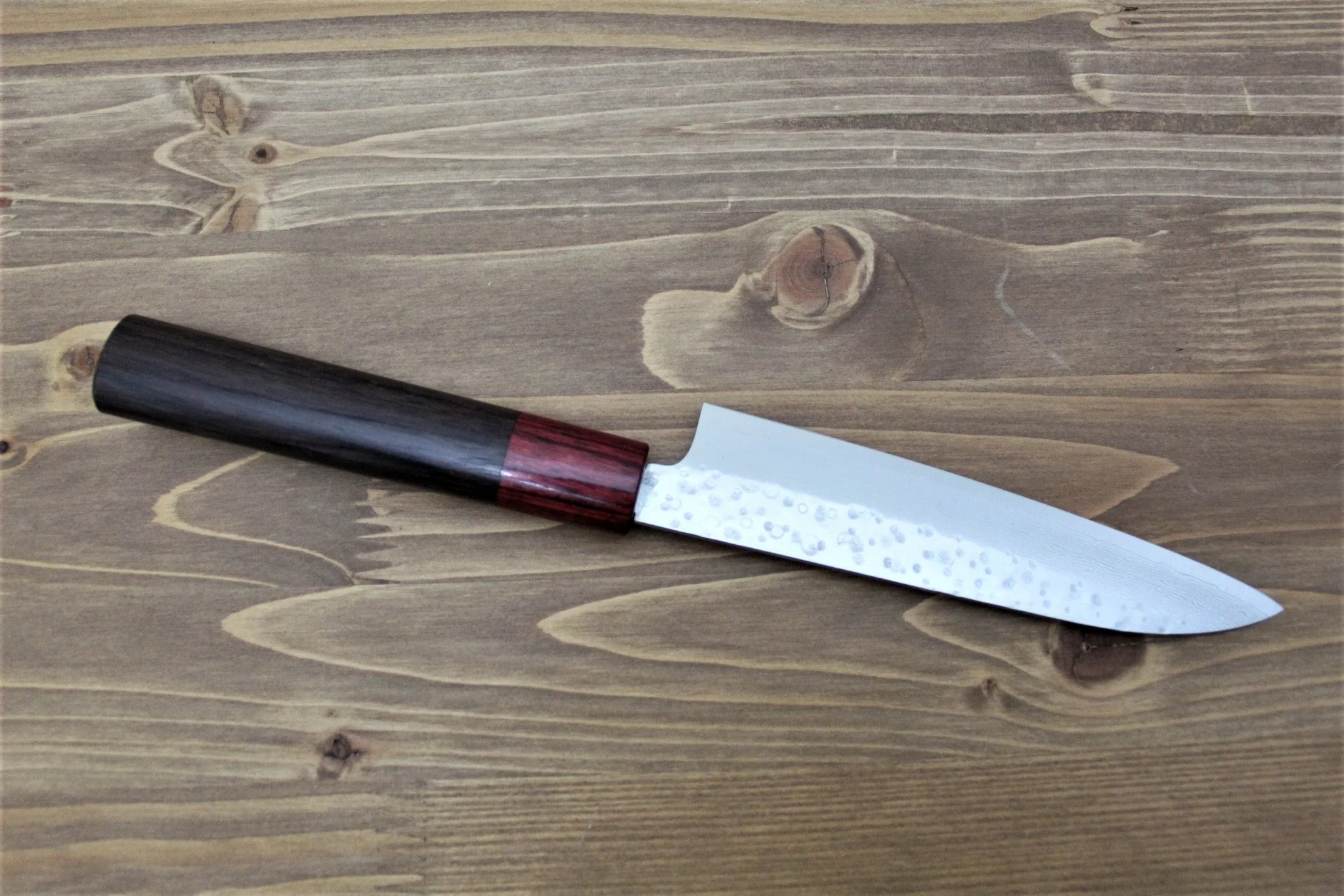 Sawakazuma Setsukei VG-7 Damascus Petty Knife 135 mm / 5.3" Rosewood Handle - Image 5