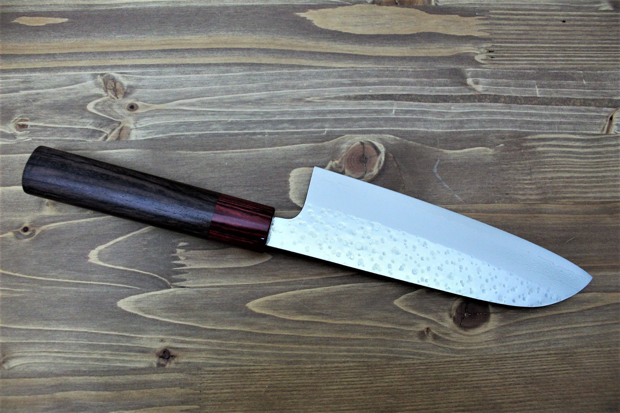 Sawakazuma Setsukei VG-7 Damascus Santoku Knife 165 mm / 6.5" Rosewood Handle - Image 5