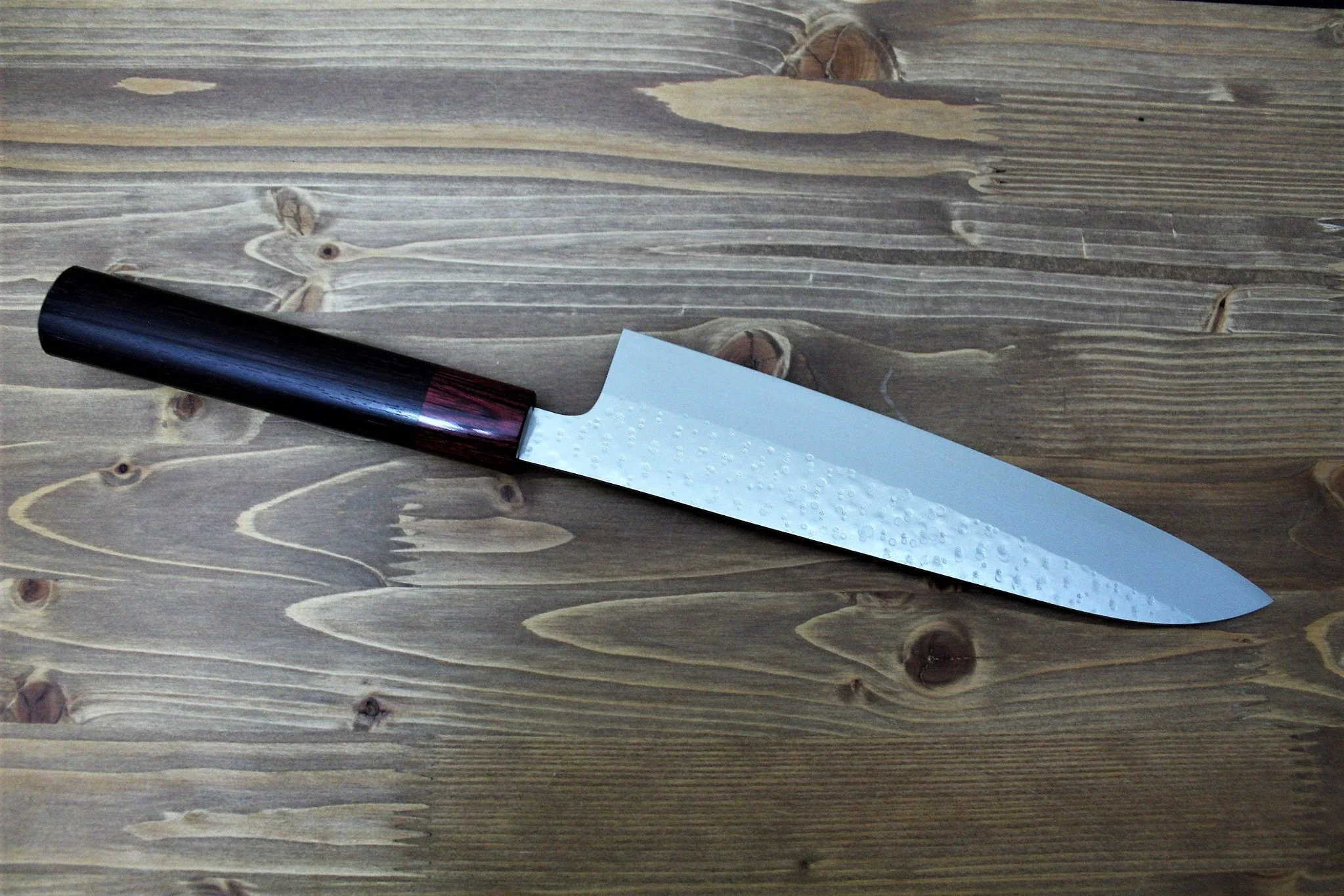 Sawakazuma Setsukei VG-7 Damascus Gyuto Knife 210 mm / 8.2" Rosewood Handle - Image 5