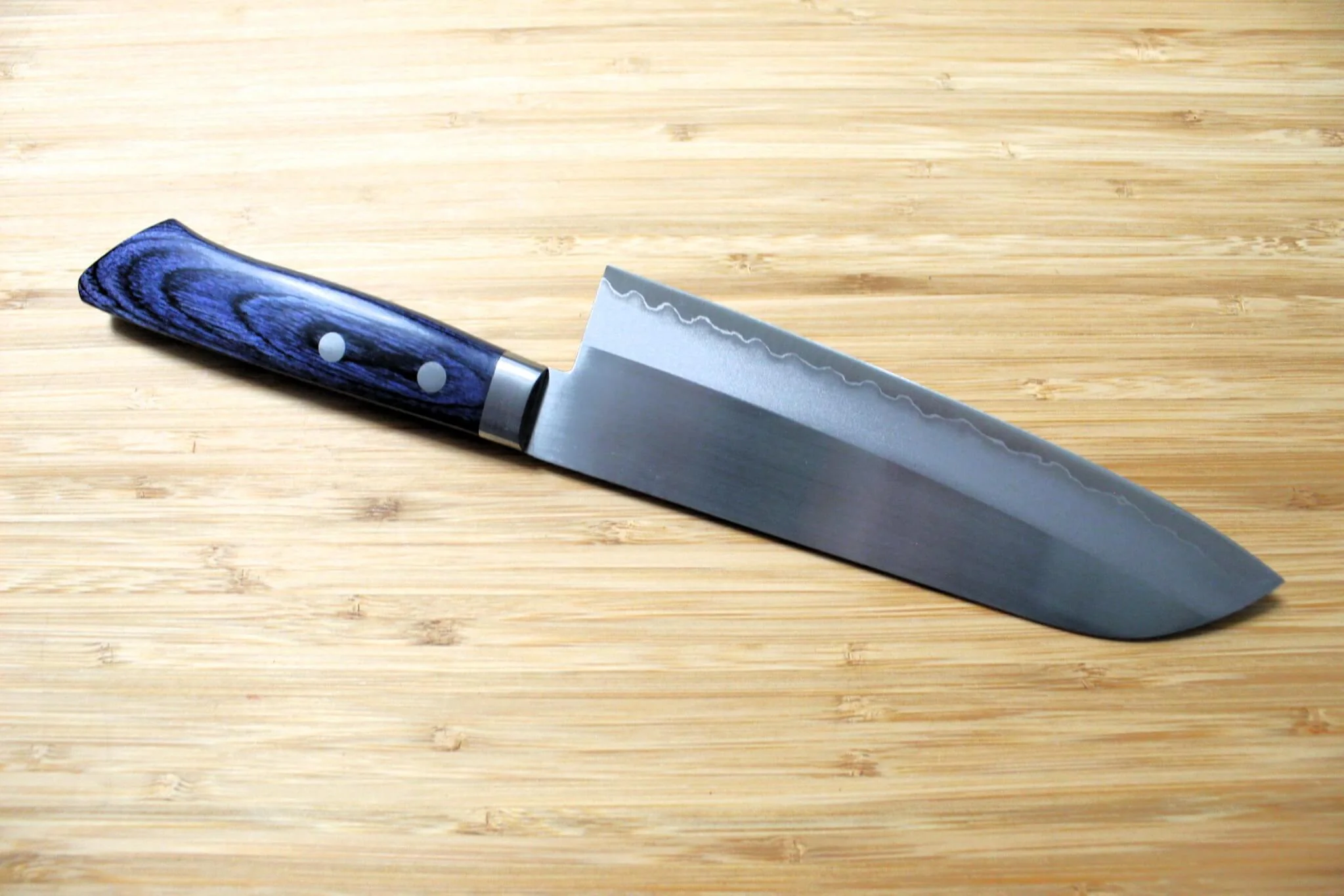 Sawakazuma DP Santoku Knife 170 mm / 6.7" with Navy Mahogany Handle - Image 5