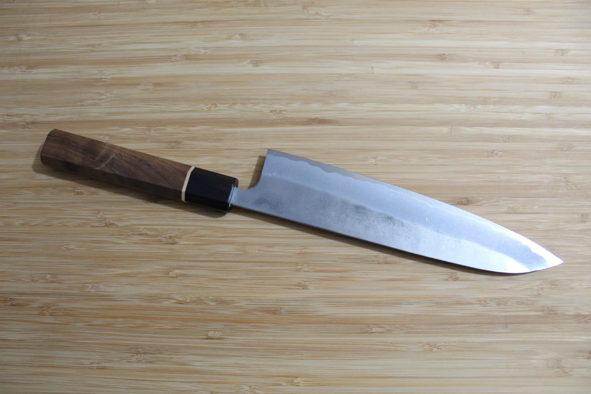 Sawakazuma Yugiri Nashiji Gyuto Knife 210 mm / 8.2" Maple and Renghas Handle Brown - Image 5