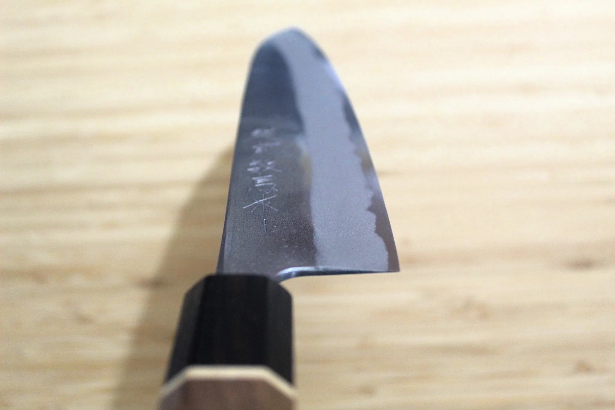 Sawakazuma Yugiri Nashiji Gyuto Knife 210 mm / 8.2" Maple and Renghas Handle Brown - Image 6
