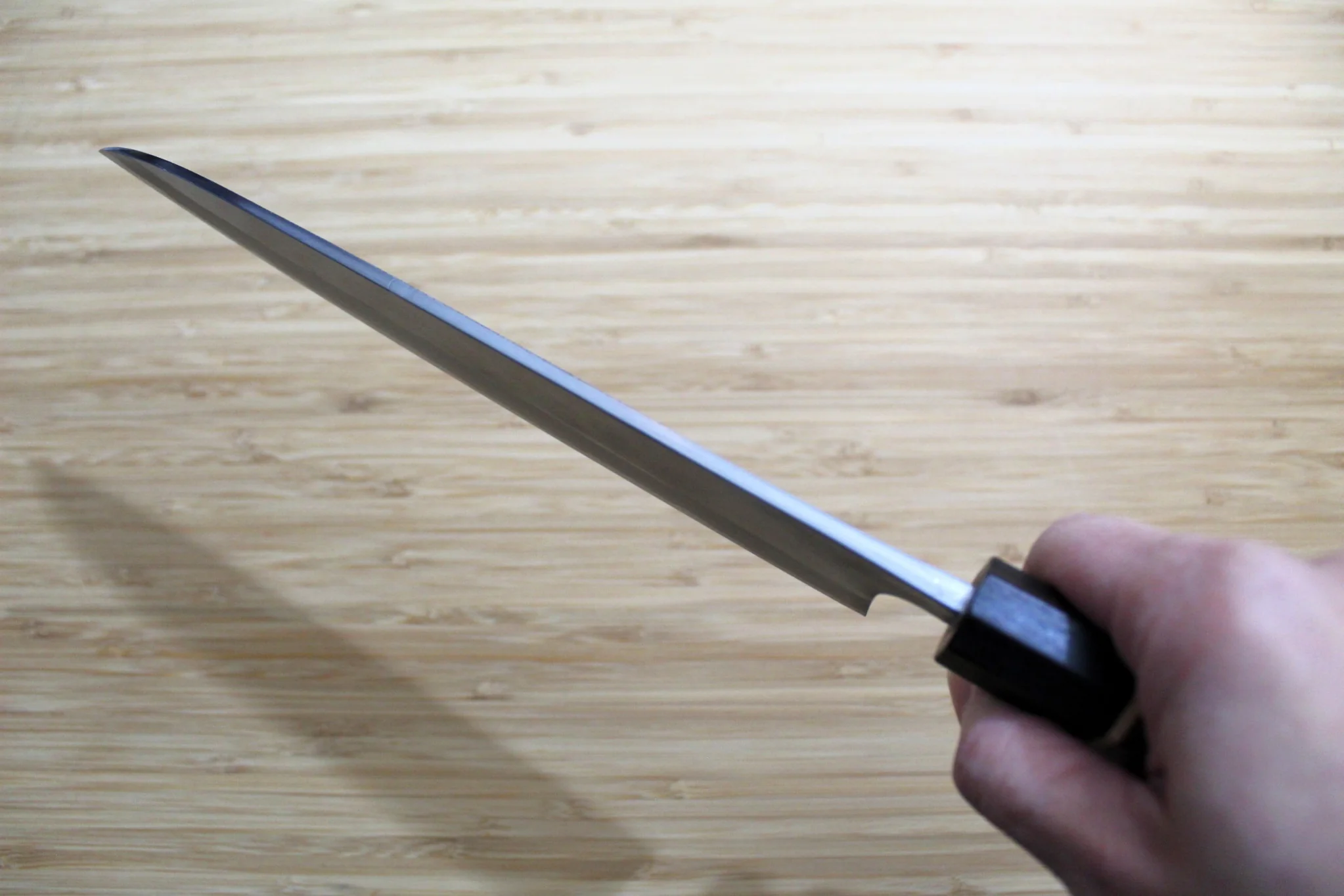 Sawakazuma Yugiri Nashiji Gyuto Knife 210 mm / 8.2" Maple and Renghas Handle Brown - Image 9
