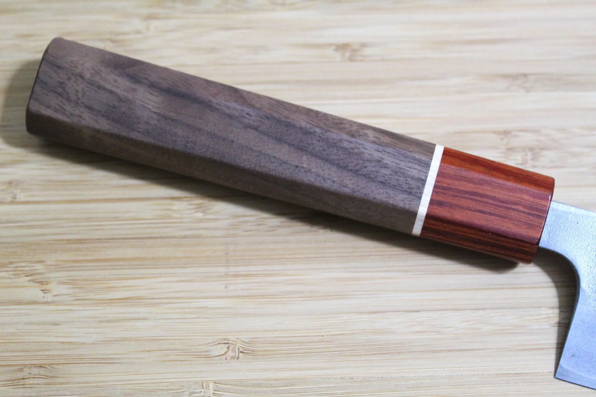 Sawakazuma Yugiri Nashiji Gyuto Knife 210 mm / 8.2" Maple and Renghas Handle Orange - Image 2