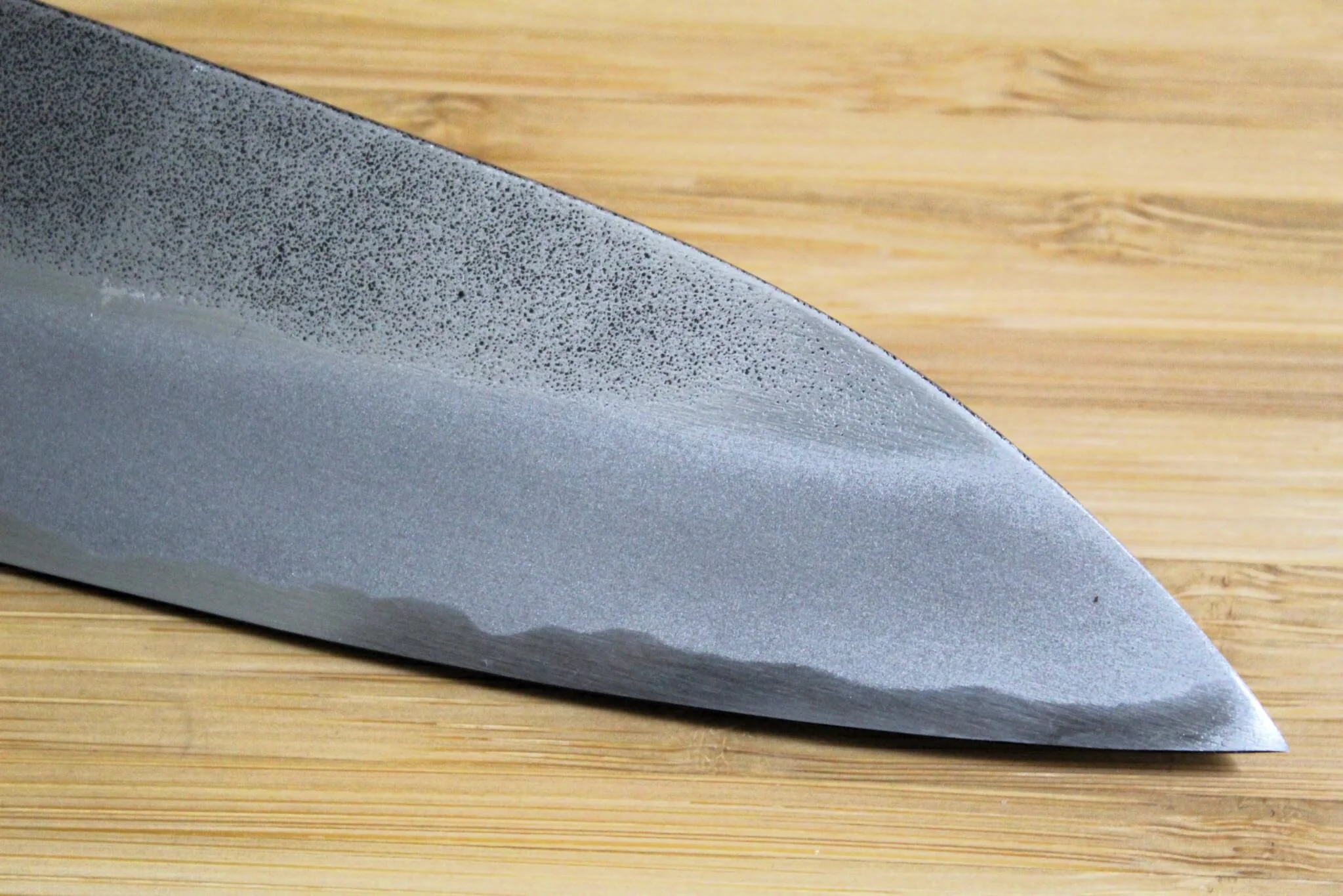 Sawakazuma Yugiri Nashiji Gyuto Knife 210 mm / 8.2" Maple and Renghas Handle Orange - Image 4