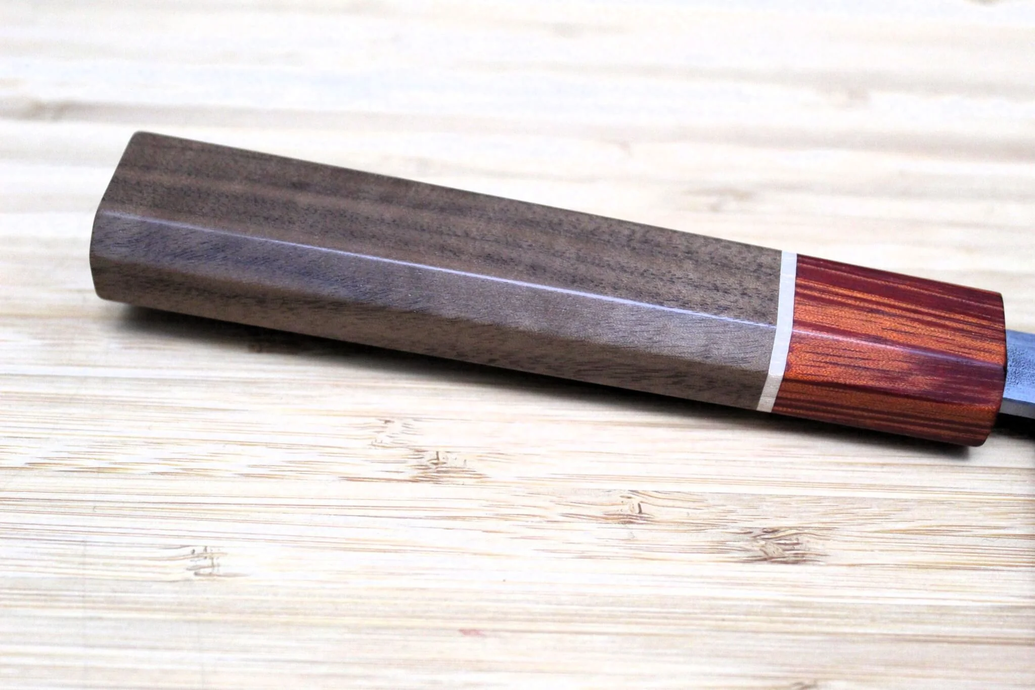 Sawakazuma Yugiri Shironiko Nashiji Nakiri Knife 165 mm / 6.5" Maple and Renghas Handle - Image 3