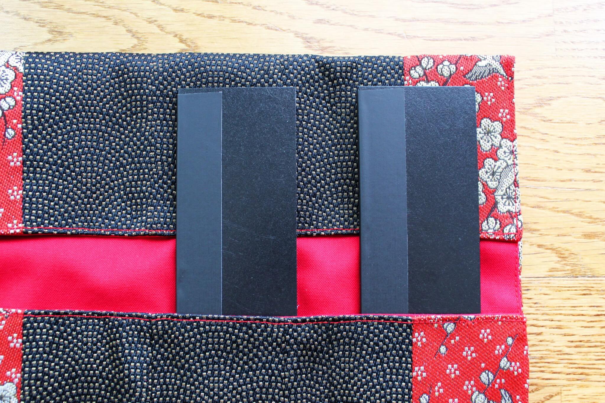 Sayaka Japanese Tatami mat edge Knife Roll Carry Bag for 3 Knives - Image 8