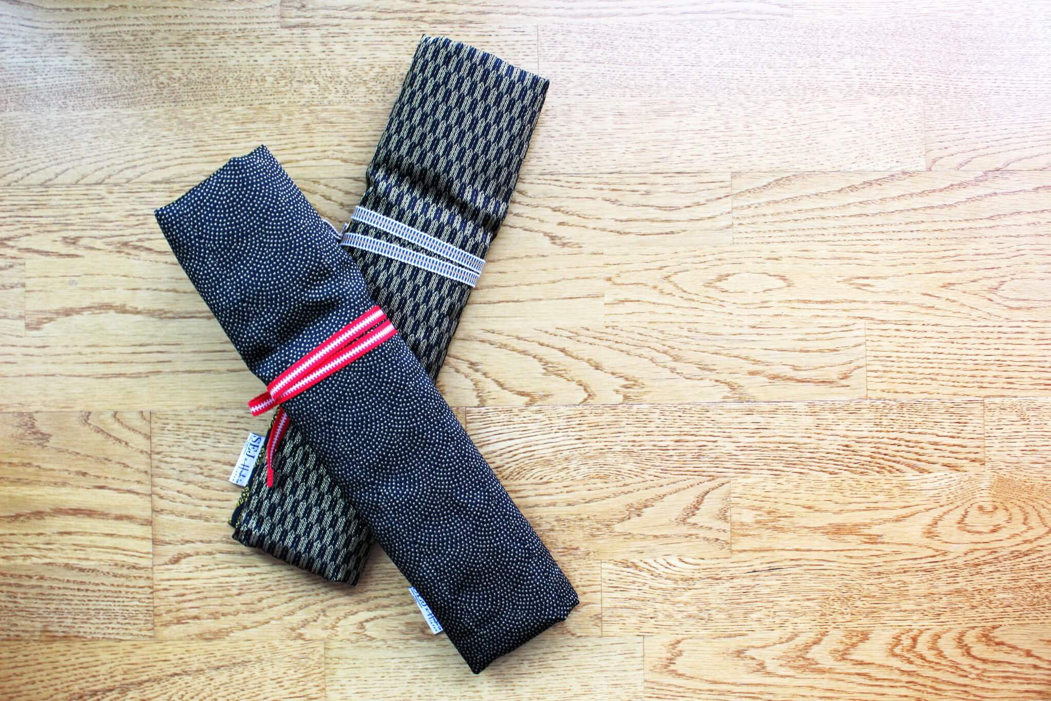 Sayaka Japanese Tatami mat edge Knife Roll Carry Bag for 3 Knives - Image 9