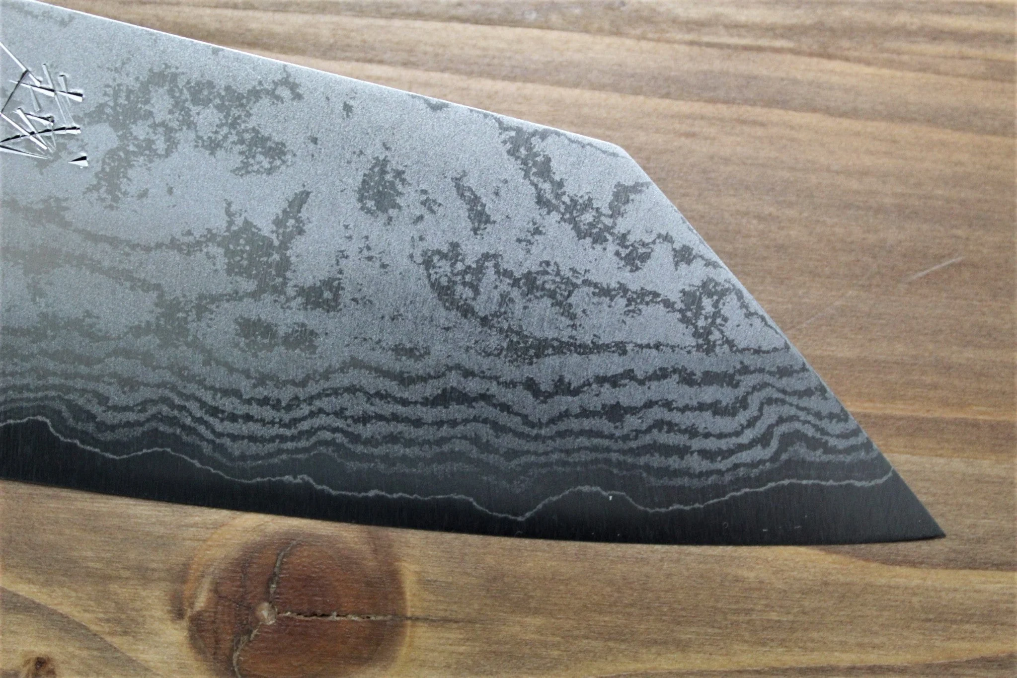 Sawakazuma Setsugetsuka VG-10 Damascus Kengata Bunka Knife 170 mm / 6.7" Rosewood Handle - Image 5