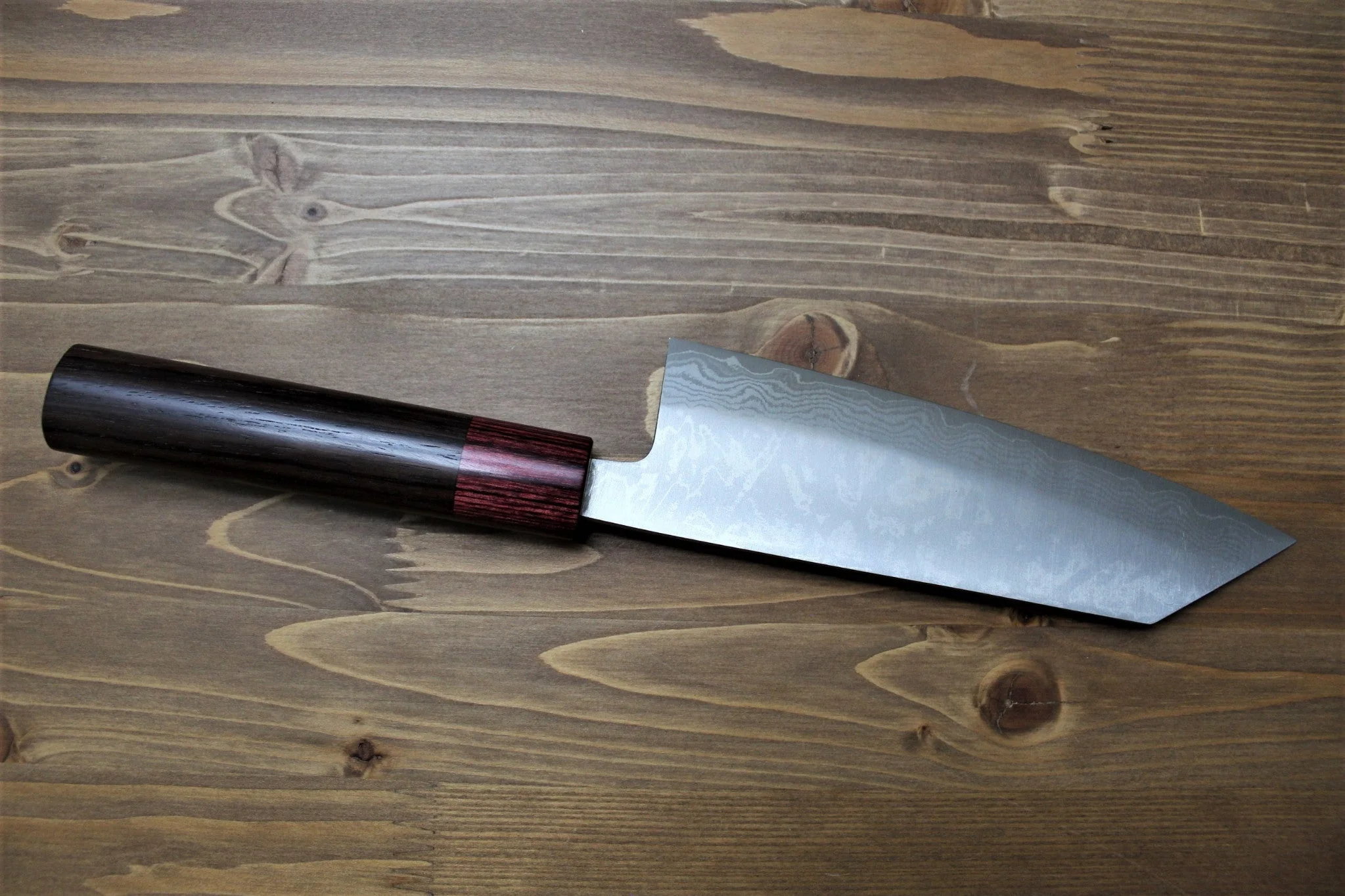 Sawakazuma Setsugetsuka VG-10 Damascus Kengata Bunka Knife 170 mm / 6.7" Rosewood Handle - Image 6