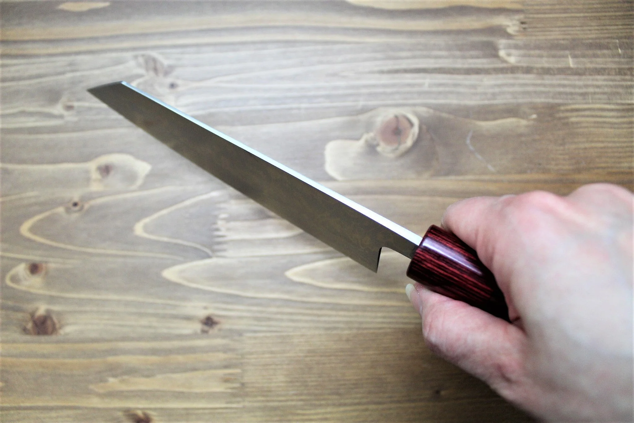 Sawakazuma Setsugetsuka VG-10 Damascus Kengata Bunka Knife 170 mm / 6.7" Rosewood Handle - Image 8