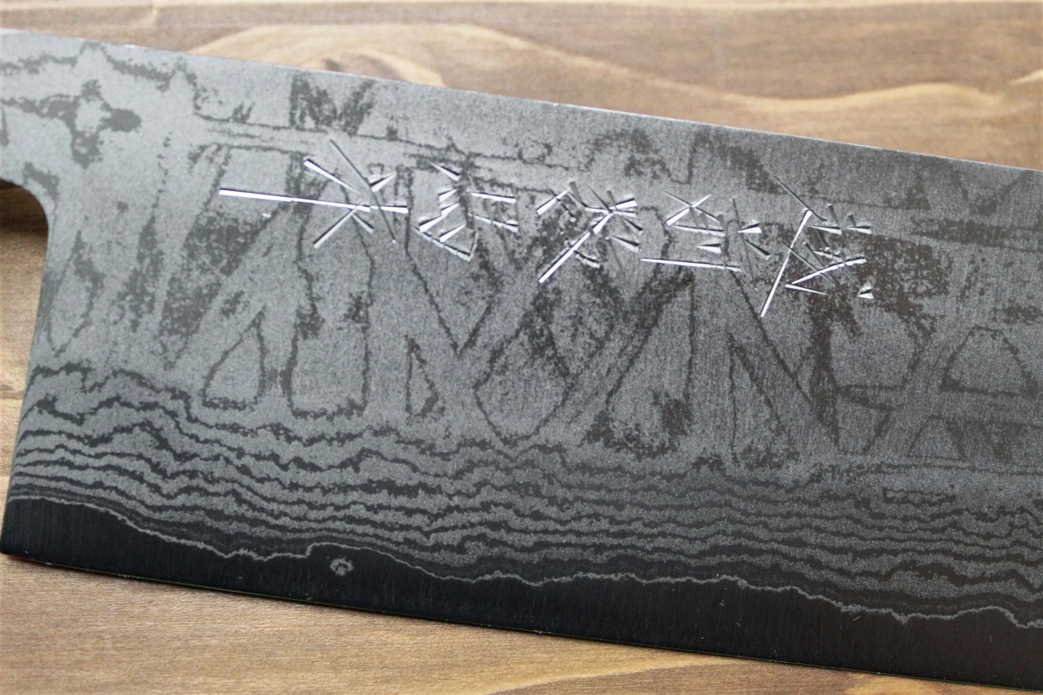Sawakazuma Setsugetsuka VG-10 Damascus Nakiri Knife 165 mm / 6.5" Rosewood Handle - Image 4