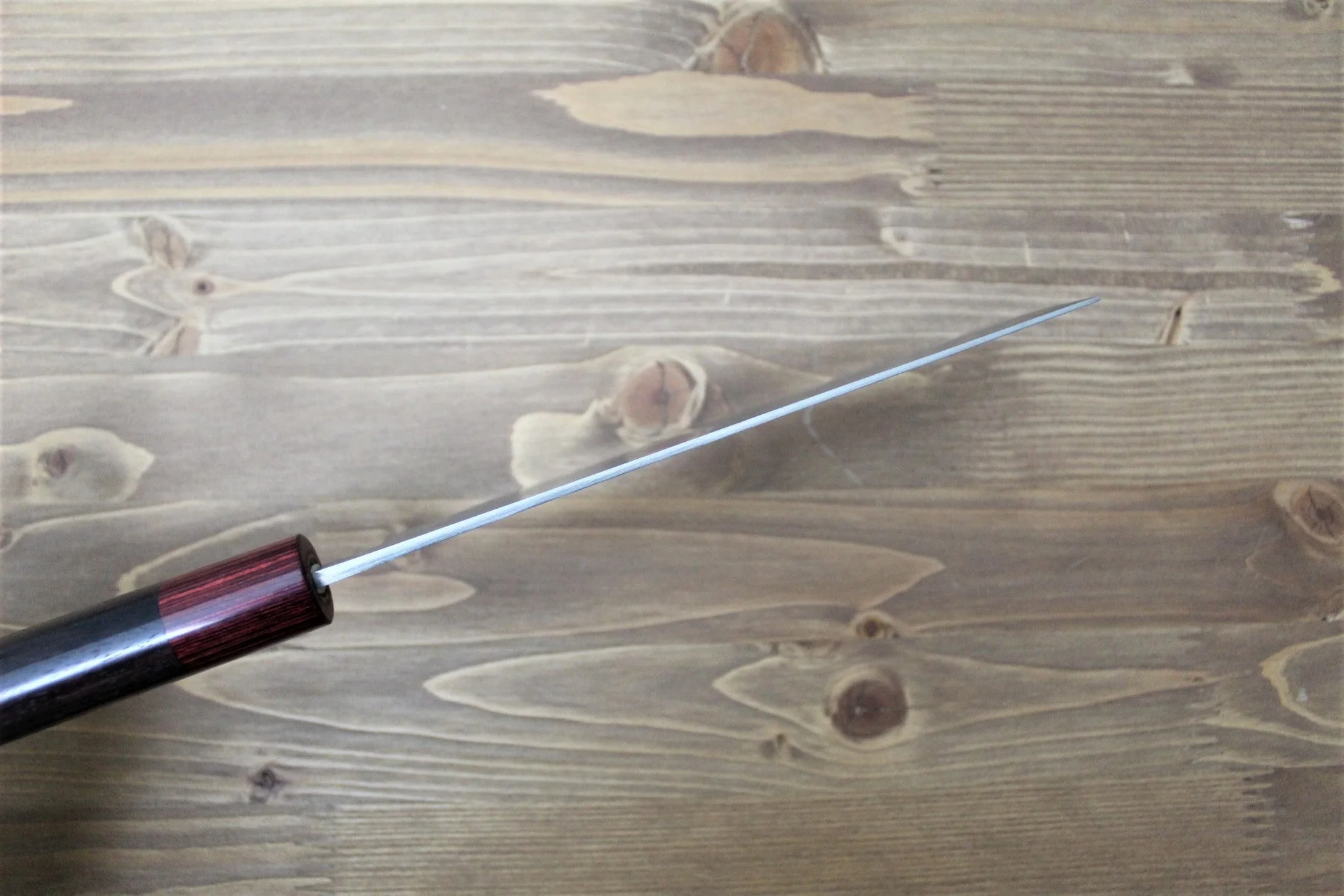 Sawakazuma Setsugetsuka VG-10 Damascus Nakiri Knife 165 mm / 6.5" Rosewood Handle - Image 7