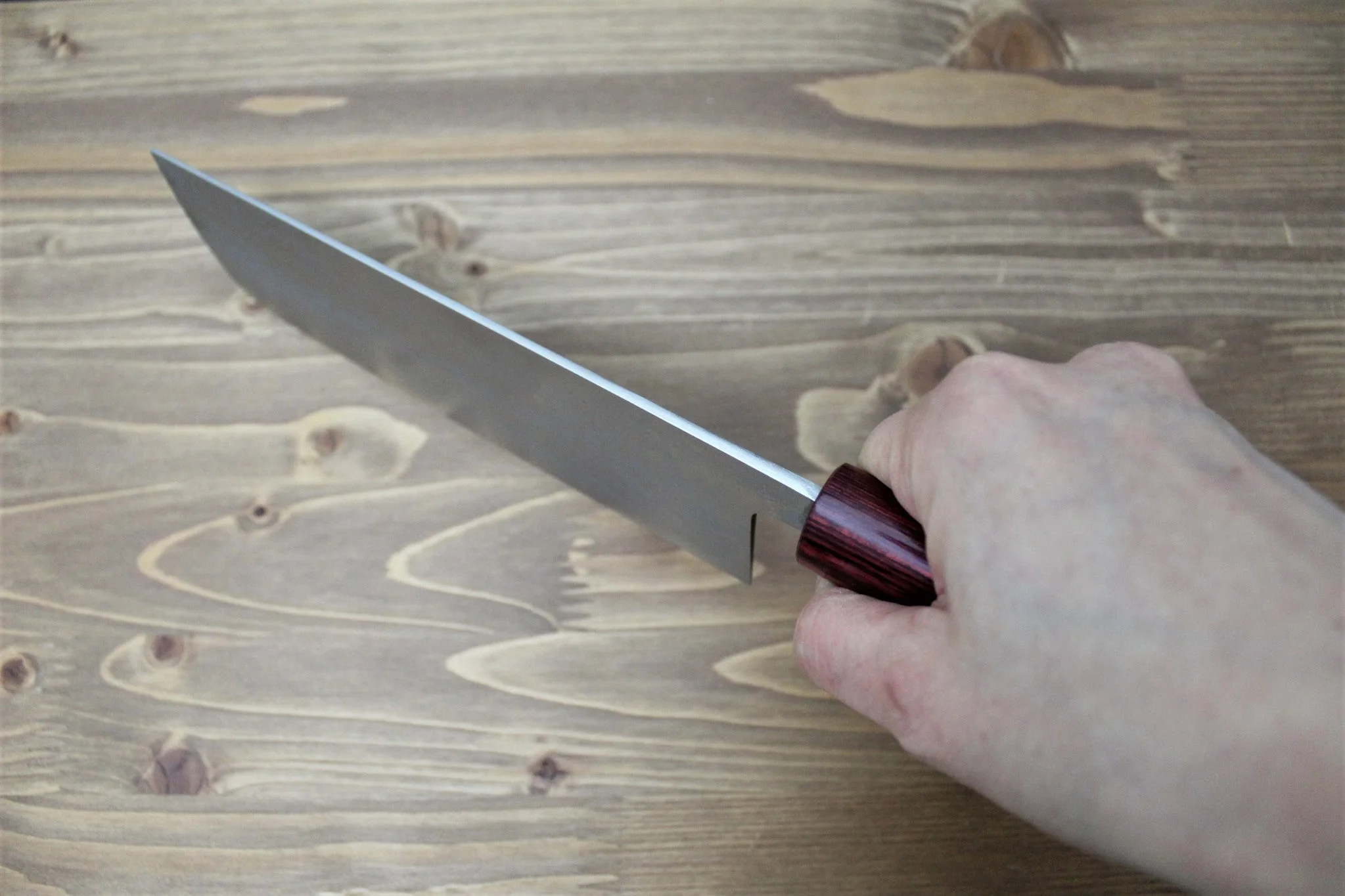 Sawakazuma Setsugetsuka VG-10 Damascus Nakiri Knife 165 mm / 6.5" Rosewood Handle - Image 8