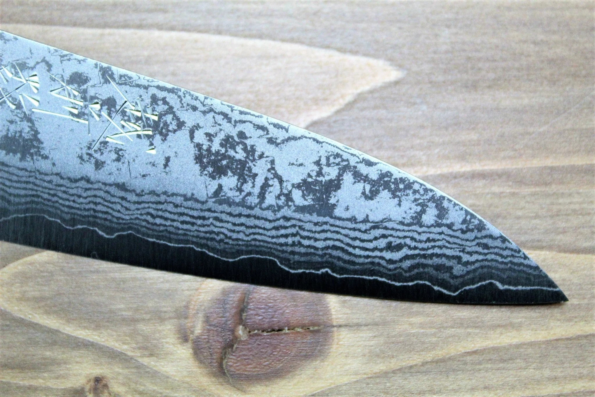 Sawakazuma Setsugetsuka VG-10 Damascus Petty Knife 135 mm / 5.3" Rosewood Handle - Image 5