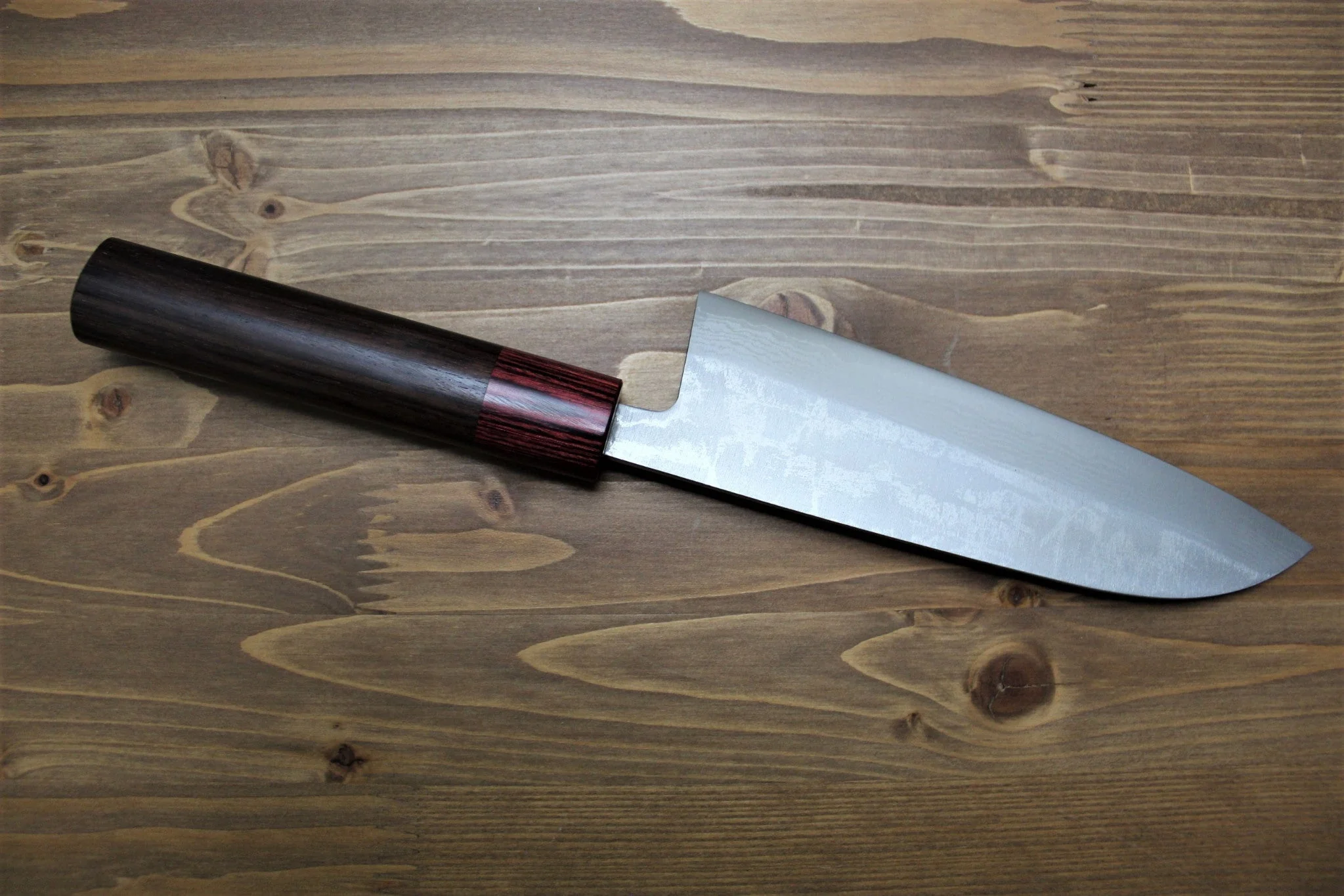 Sawakazuma Setsugetsuka VG-10 Damascus Santoku 165 mm / 6.5" Rosewood Handle - Image 6