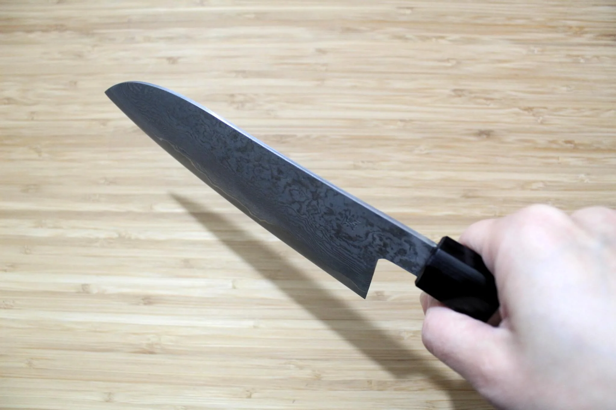 Shigeki Tanaka Damascus SG2 Steel Santoku with Walnut Handle 165 mm / 6.5" - Image 11