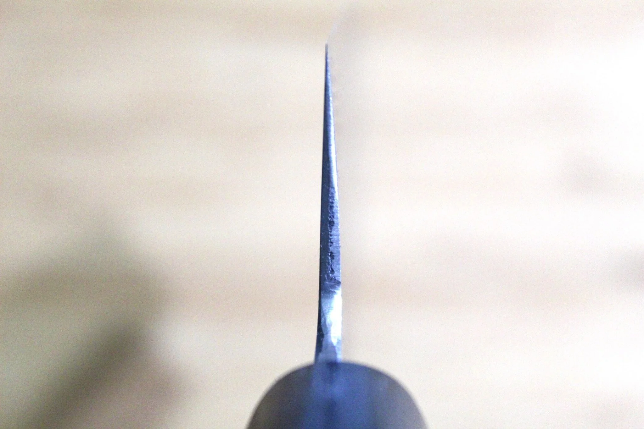 Shigeki Tanaka Damascus VG-10 Nakiri with Magnolia Handle Buffalo Ferrule 165mm / 6.5" - Image 7