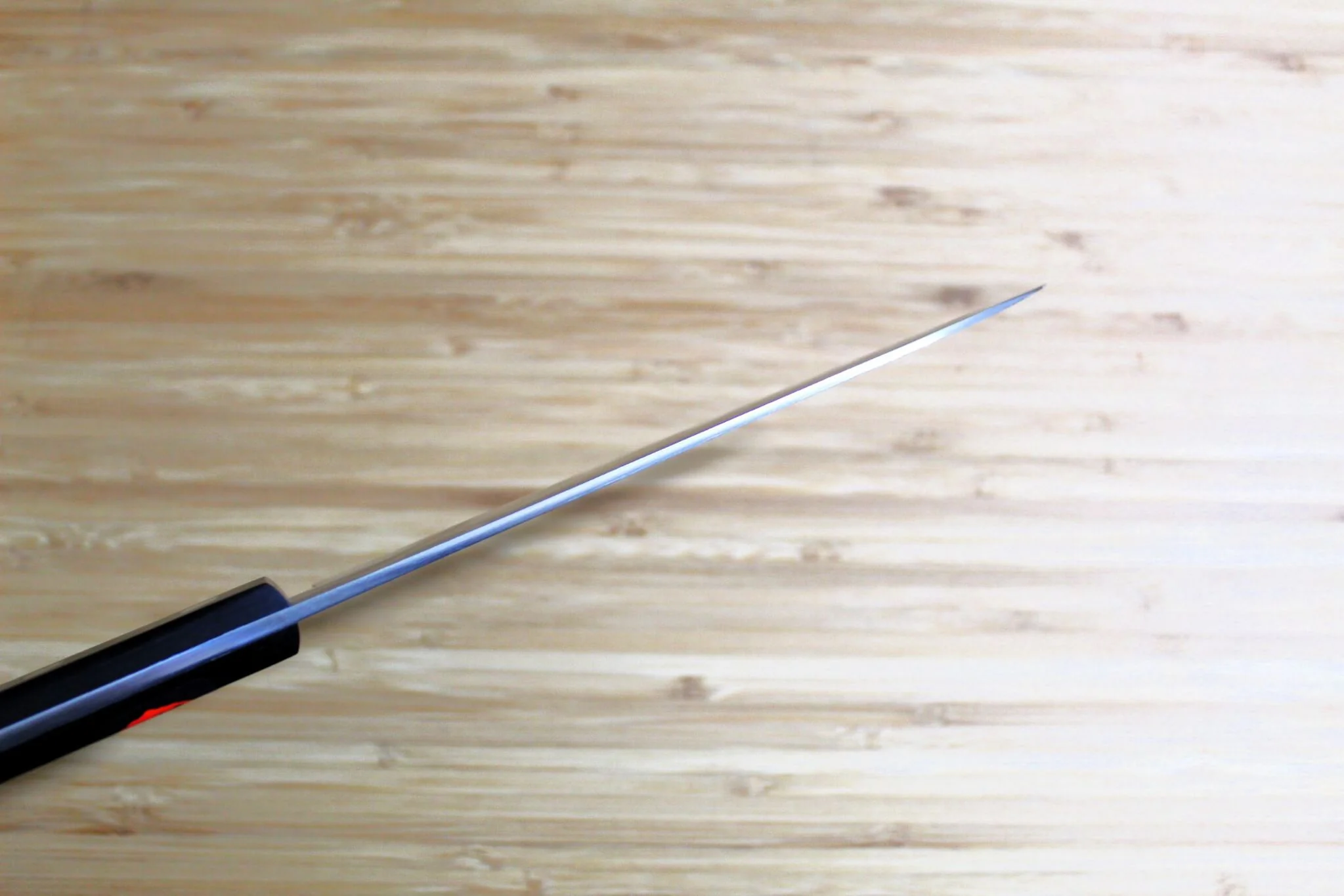 Shigeki Tanaka Damascus VG10 Petty with Black Handle  150mm / 5.9" - Image 6