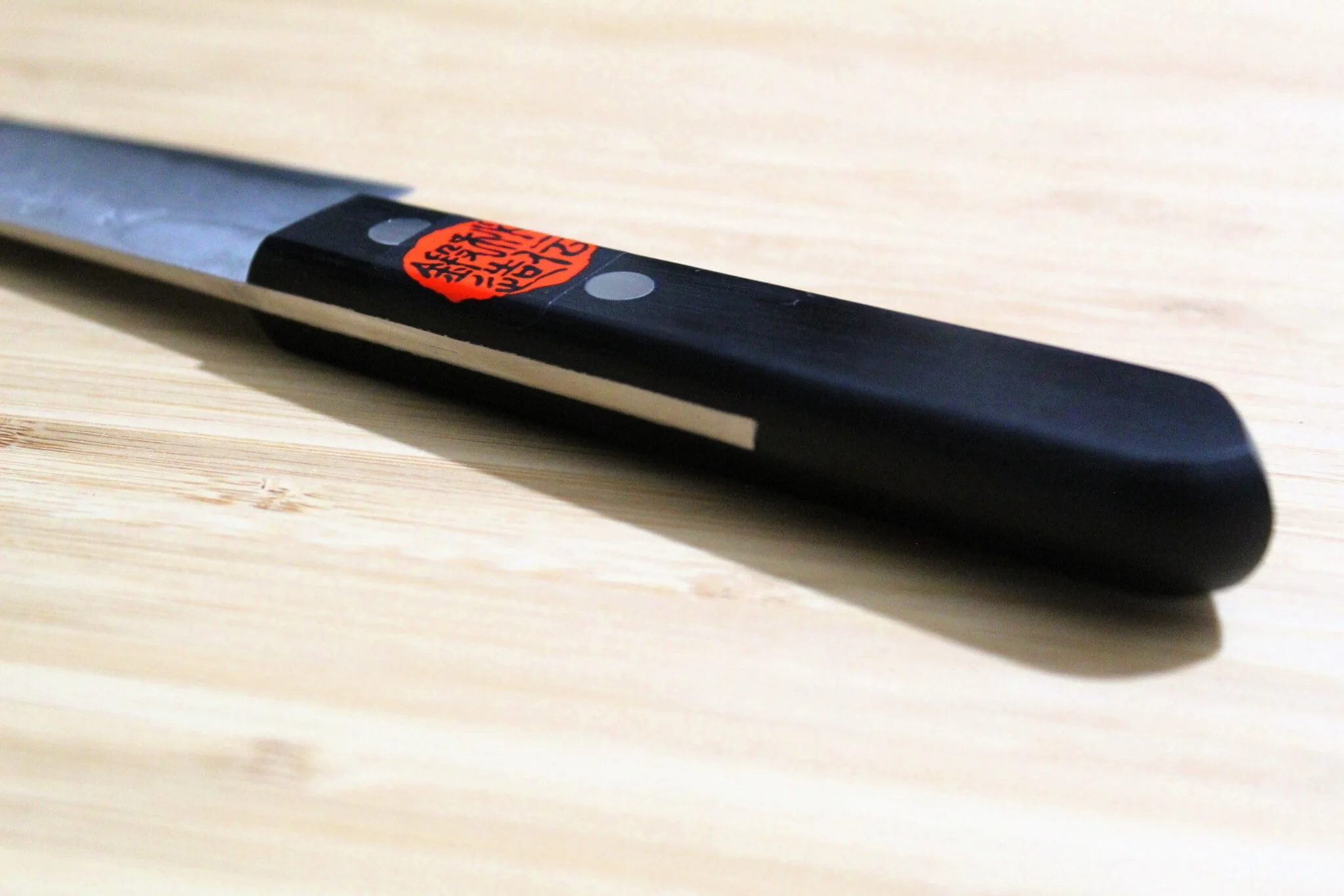 Shigeki Tanaka Damascus VG10 Petty with Black Handle  150mm / 5.9" - Image 9