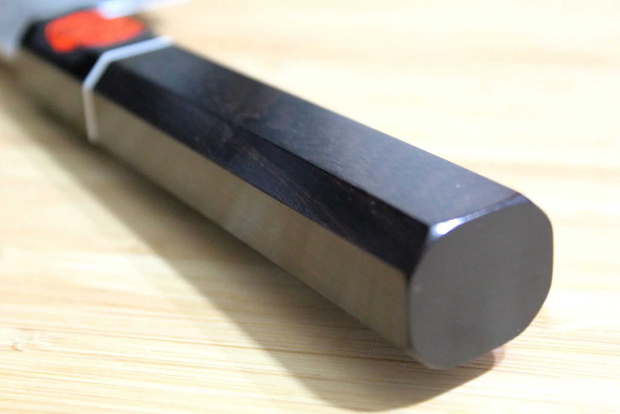 Shigeki Tanaka Habakiri Damascus SG2 Steel Nakiri with Ebony Handle Buffalo Ferrule 165mm / 6.5" - Image 7