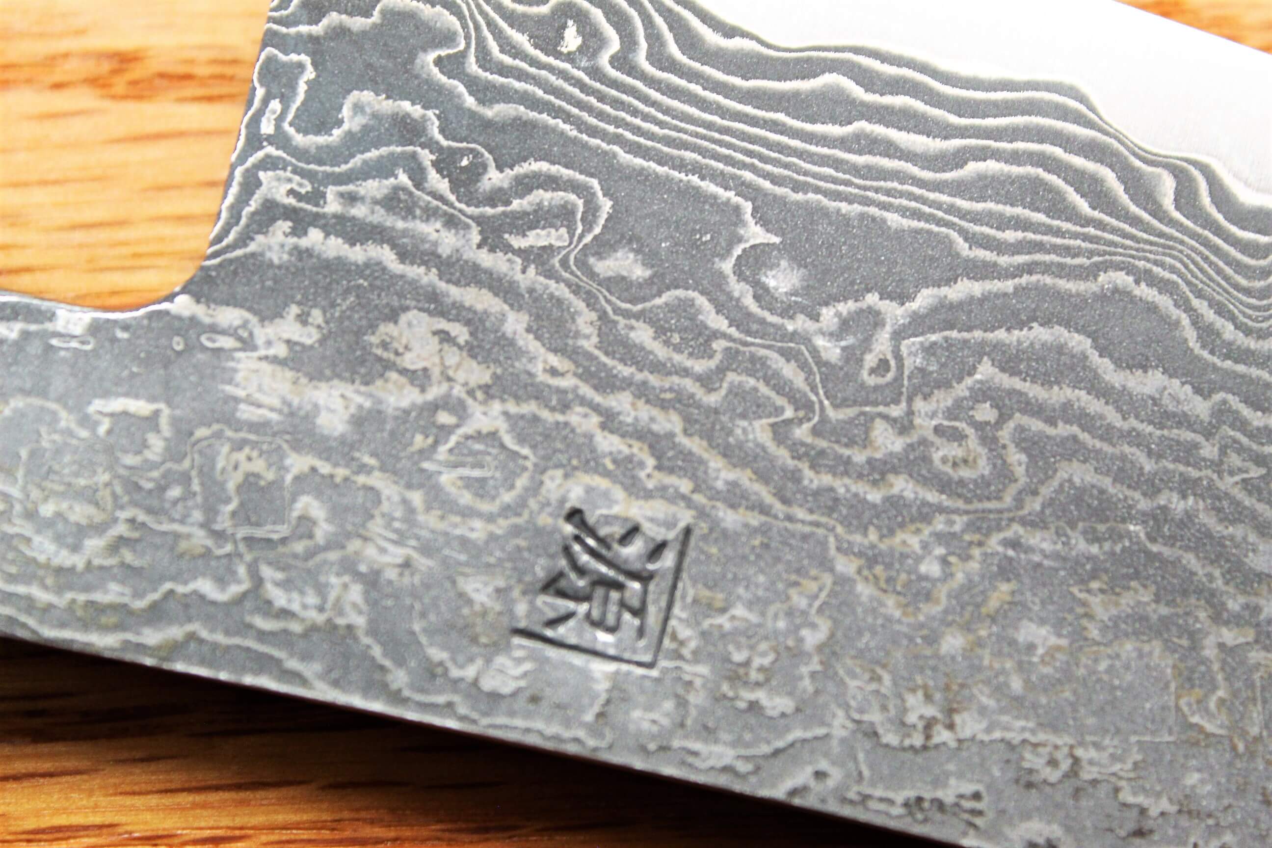 Shigeki Tanaka Habakiri Damascus SG2 Steel Gyuto with Ebony Handle Buffalo Ferrule 180mm - Image 7