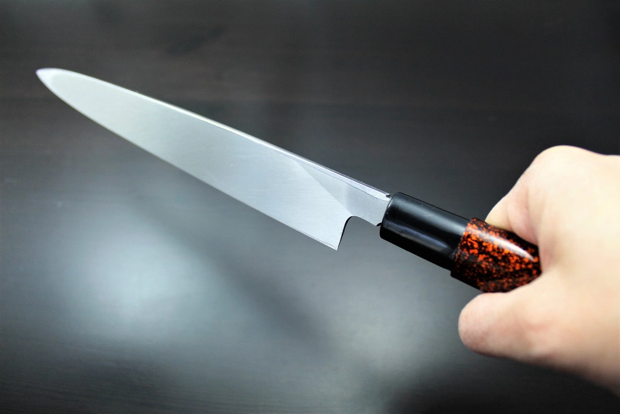 Sakai Takayuki Shobu Knife 240mm (9.4") with Saya - Shikisai Kincha - Molybdenum Stainless Steel - Image 13