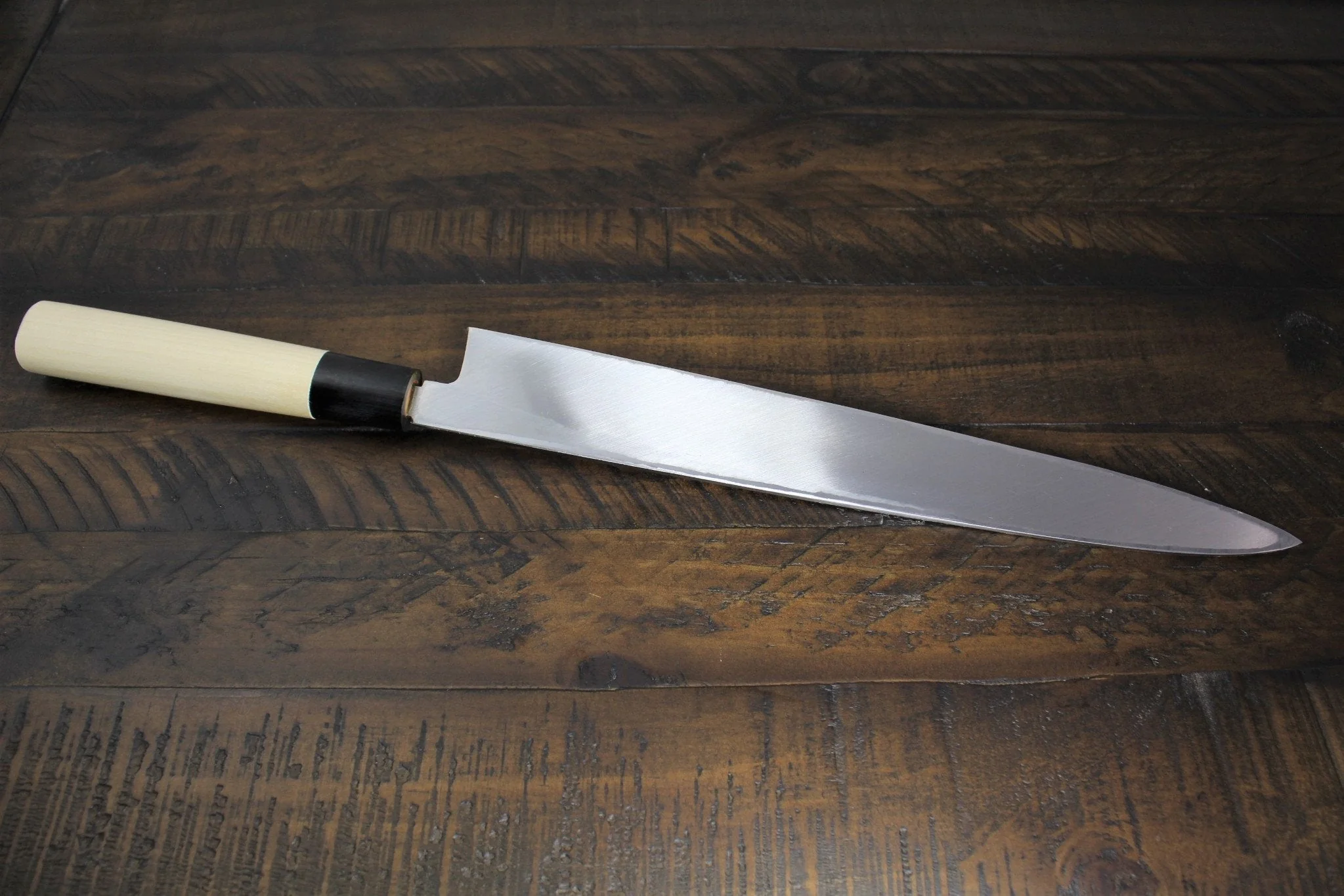 Sakai Takayuki Shobu Knife White Steel 300mm (11.8") with Buffalo Horn Handle Kasumi Togi - Image 5