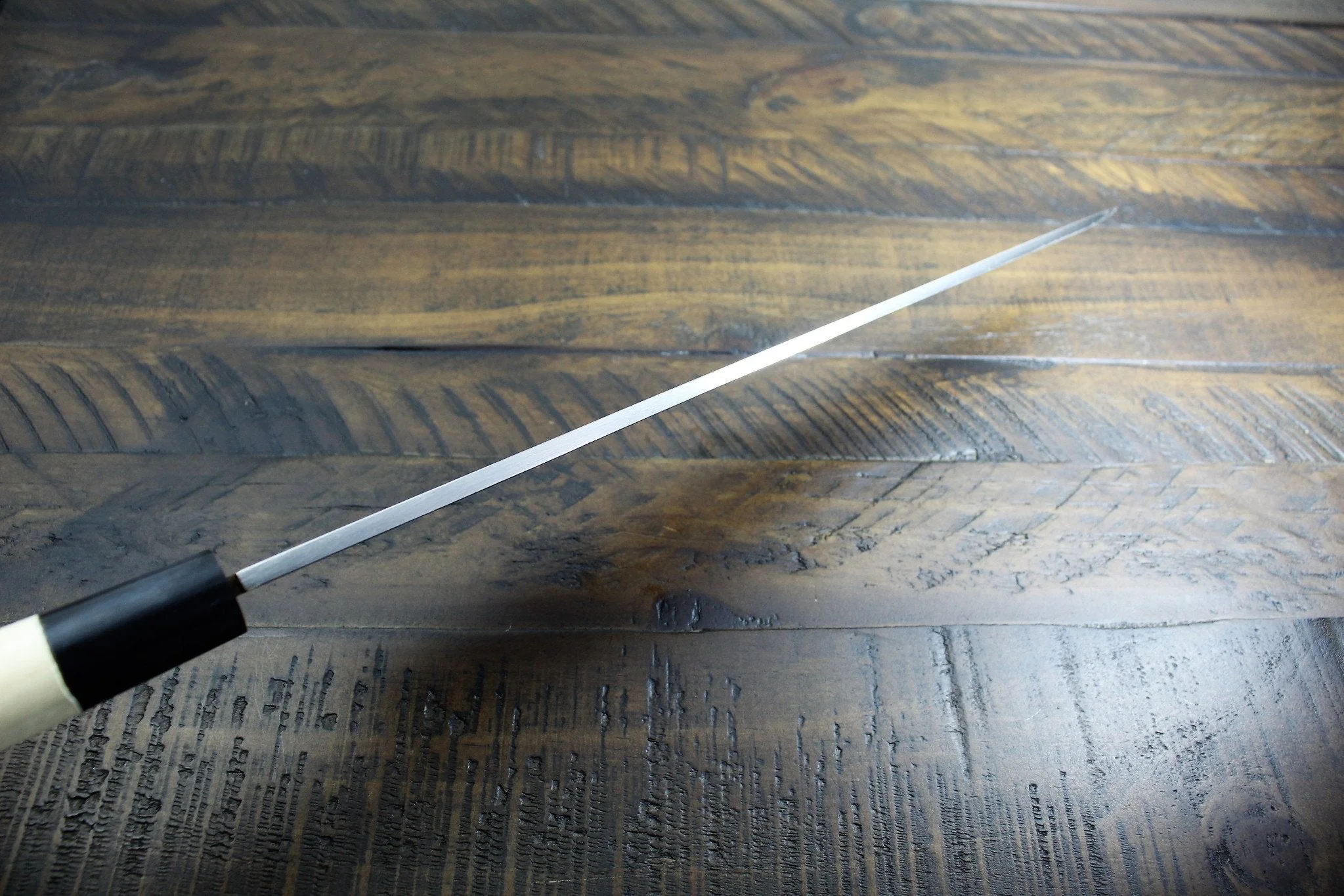 Sakai Takayuki Shobu Knife White Steel 300mm (11.8") with Buffalo Horn Handle Kasumi Togi - Image 7