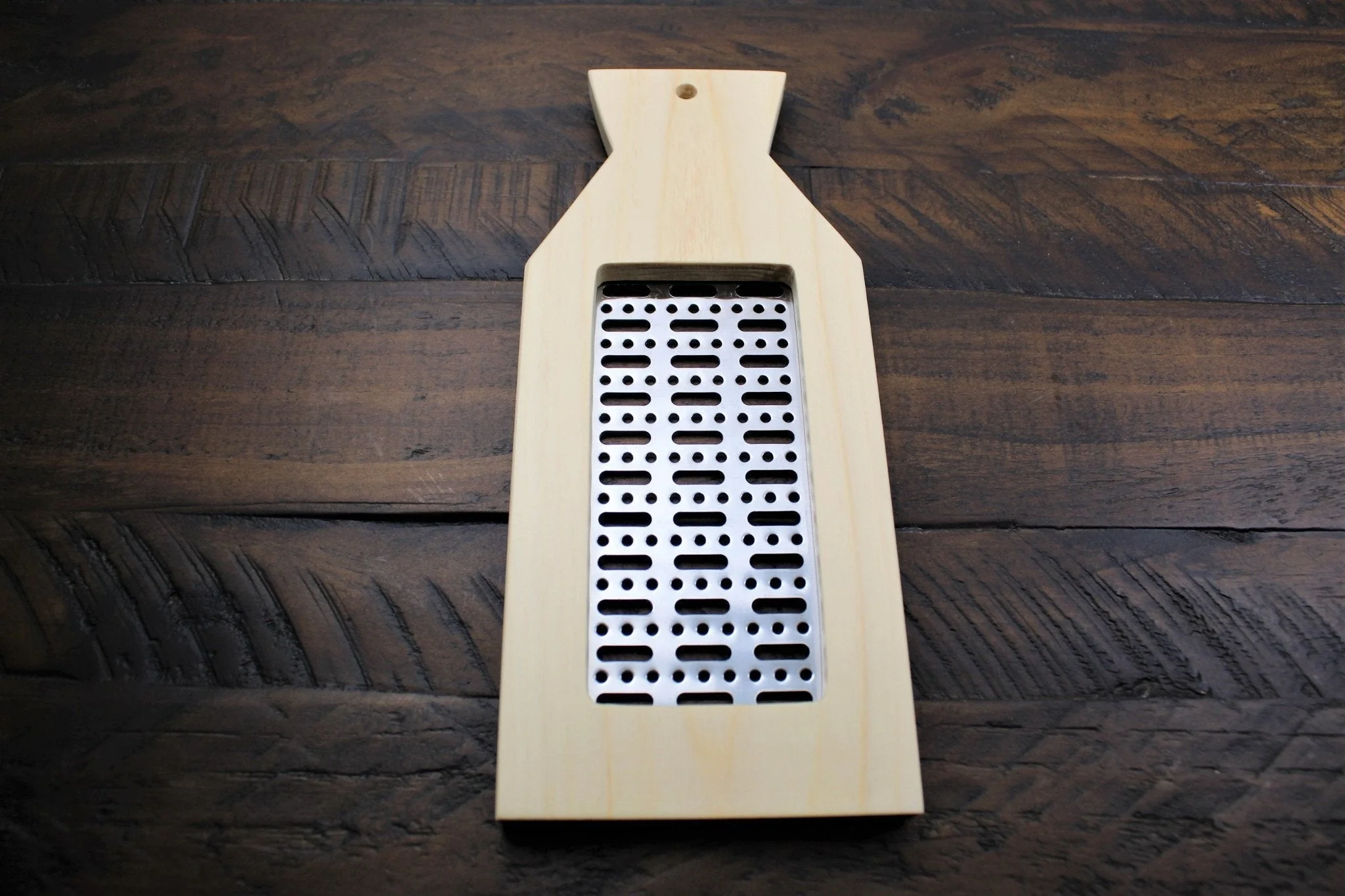 Stainless Steel Japanese Grater / Oroshigane with Wooden Frame & Rock Salt - Image 4