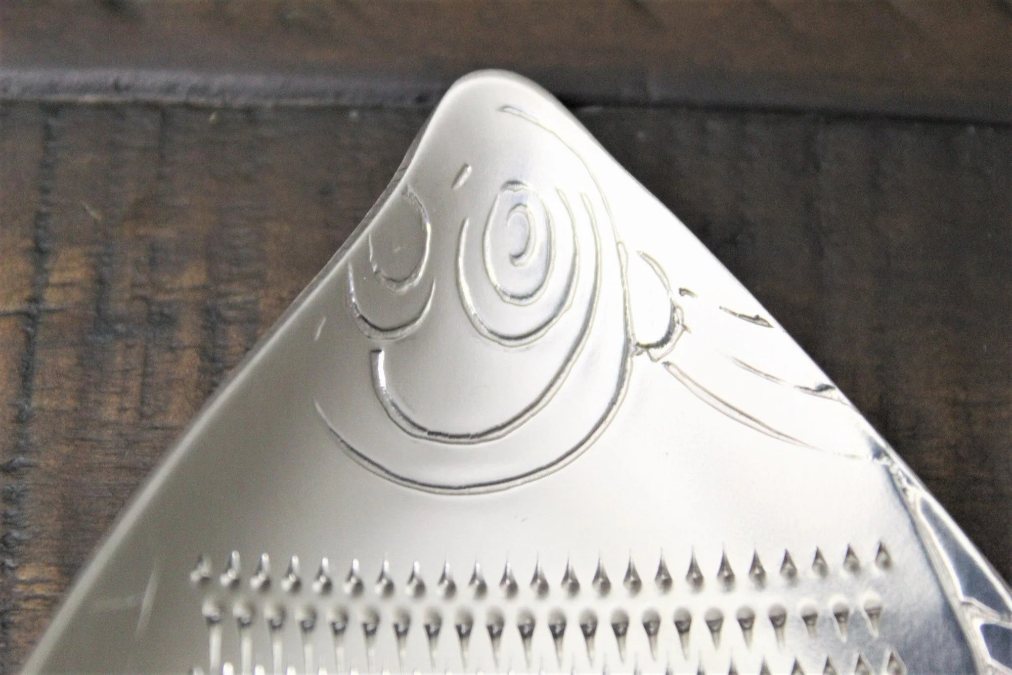 Stainless Steel Japanese Grater / Oroshigane Hirame (Flatfish) Shape - Image 3