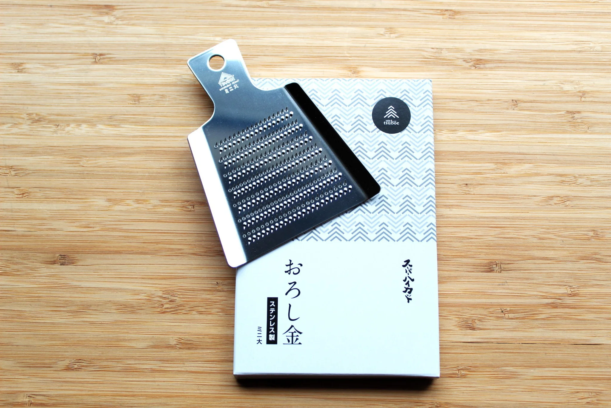 Stainless Steel Japanese Grater / Oroshigane Mini with Bamboo Brush - Image 3