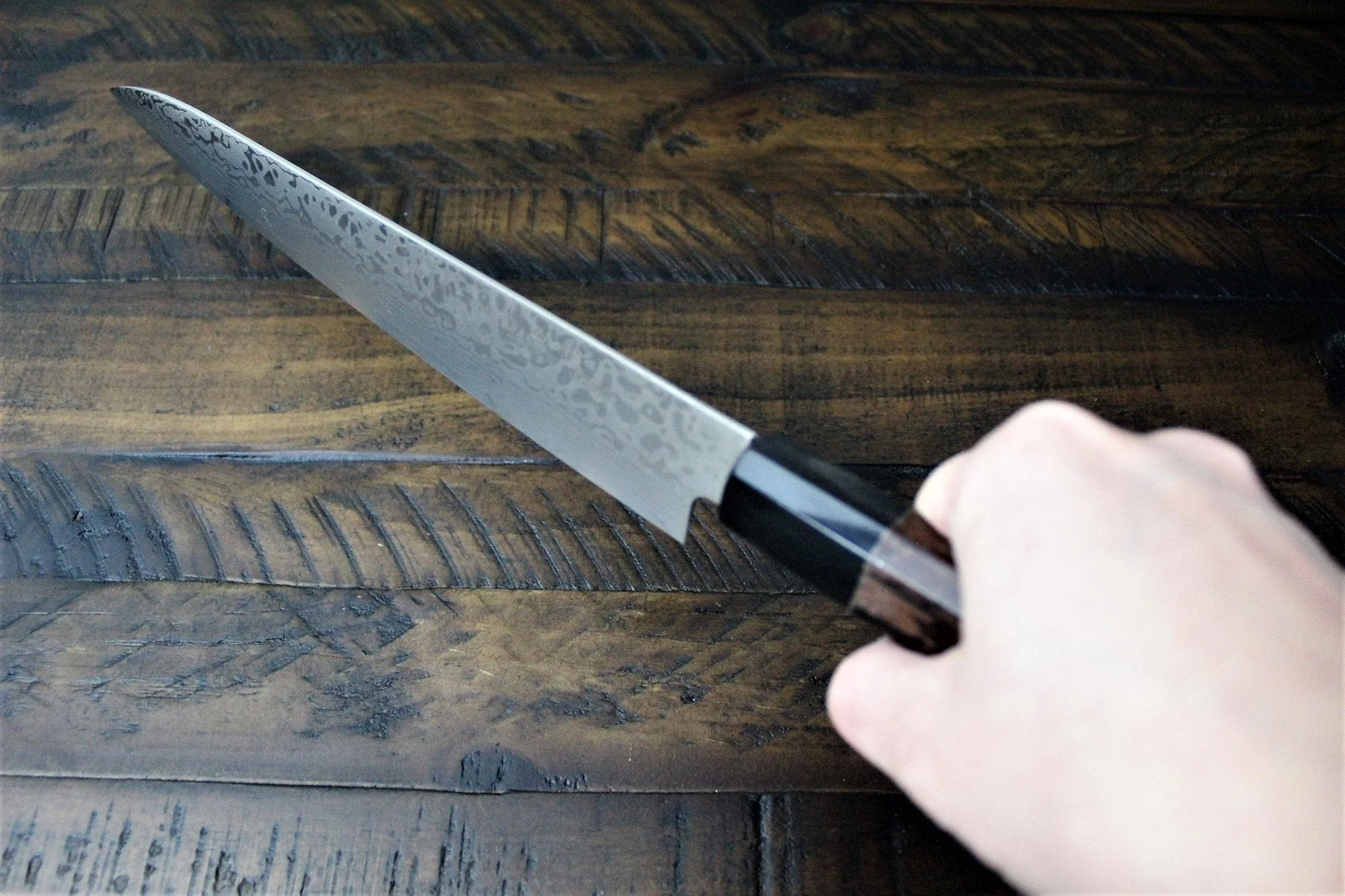 Sakai Takayuki Sujihiki Slicer Knife 240mm (9.4") Damascus 69 Layer -Ginga - Image 7